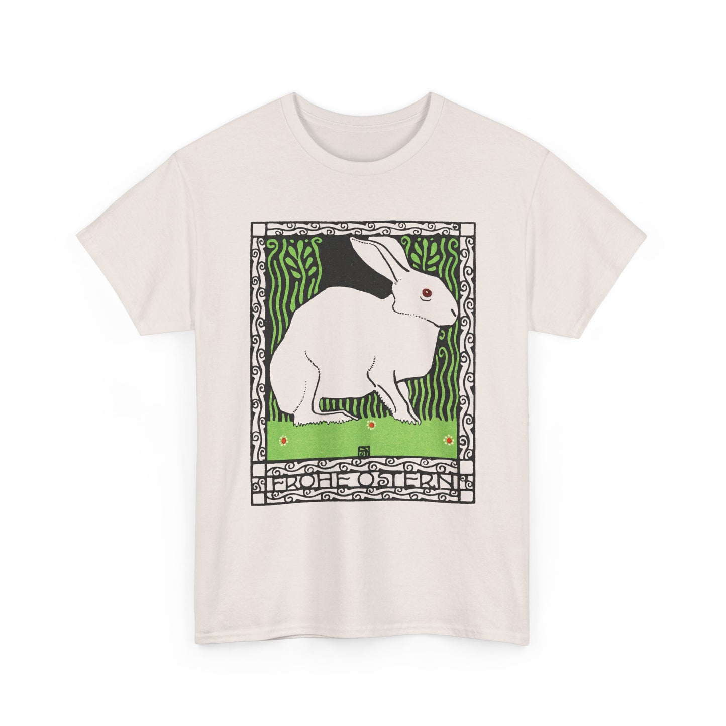 1909 josef von diveky happy easter (frohe ostern) color lithograph bunny reproduction tshirt