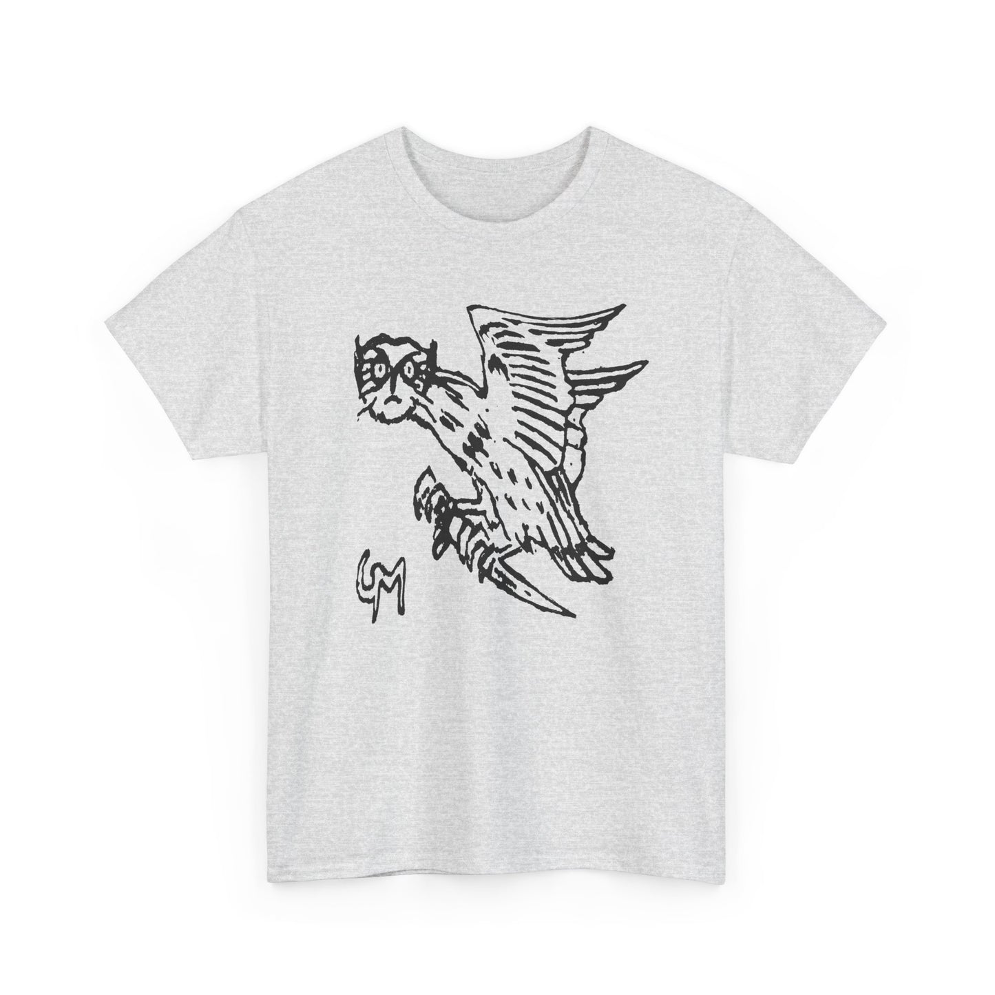 1899 illustration of owl holding knife by gerhard munthe custom edit tshirt