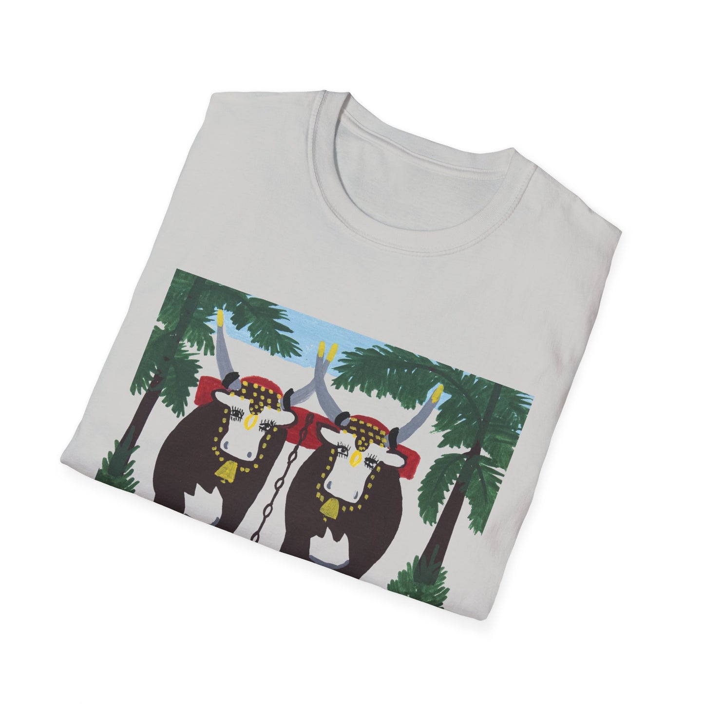 1960s maud lewis painting pair of oxen tshirt