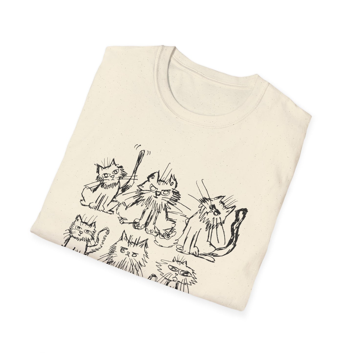 original drawing six cats tshirt