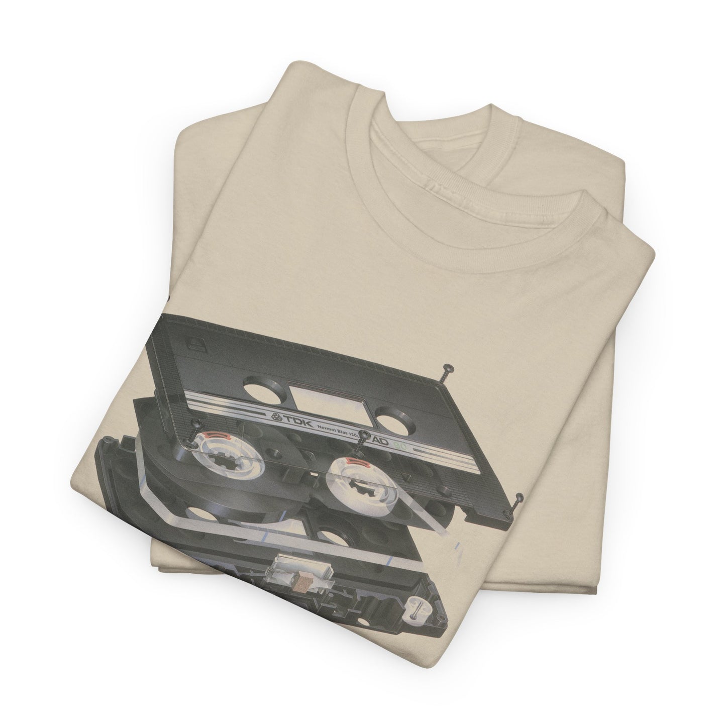 exploded view cassette tape hisashi saito 1980 airbrush graphic tshirt
