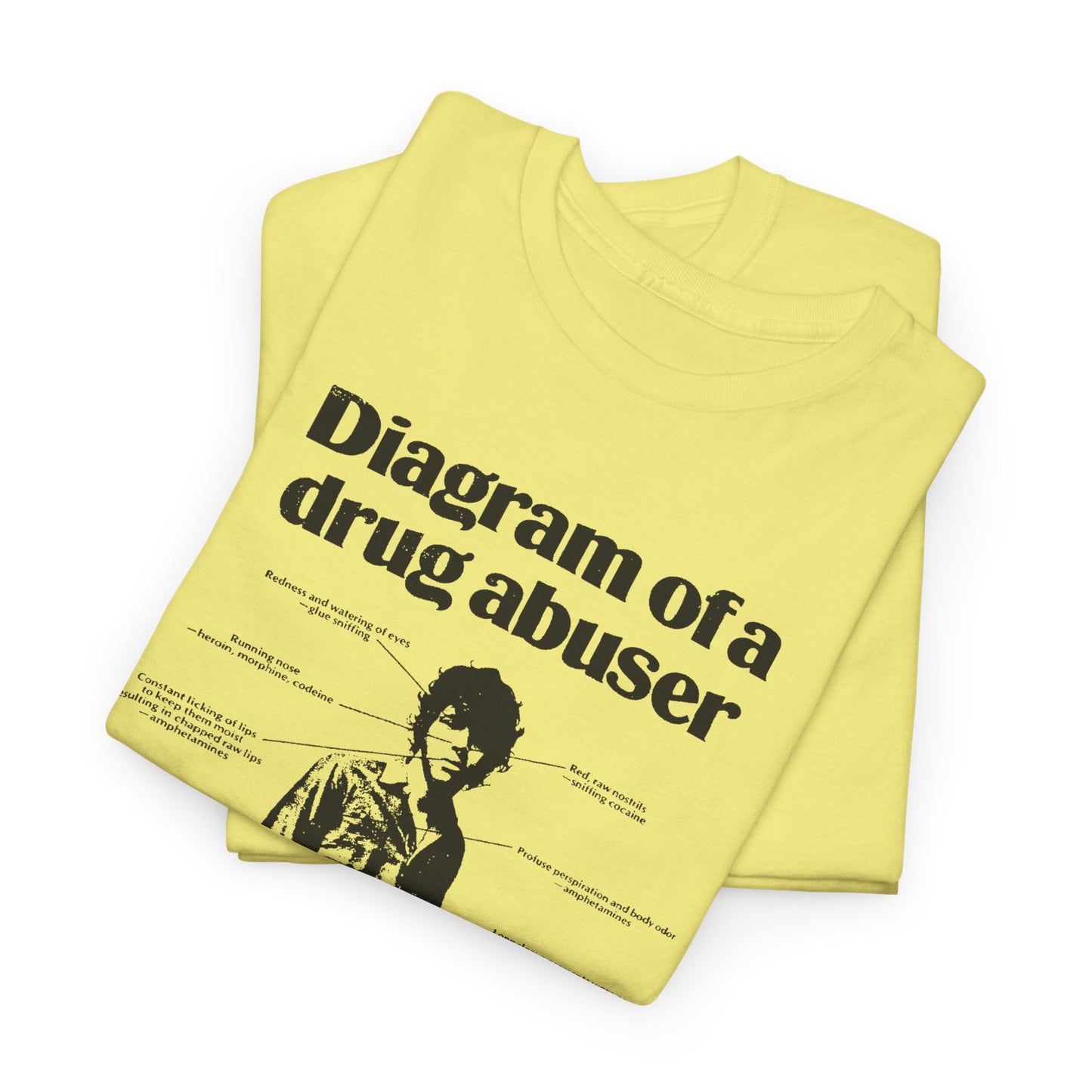 1970s diagram of a drug abuser tshirt