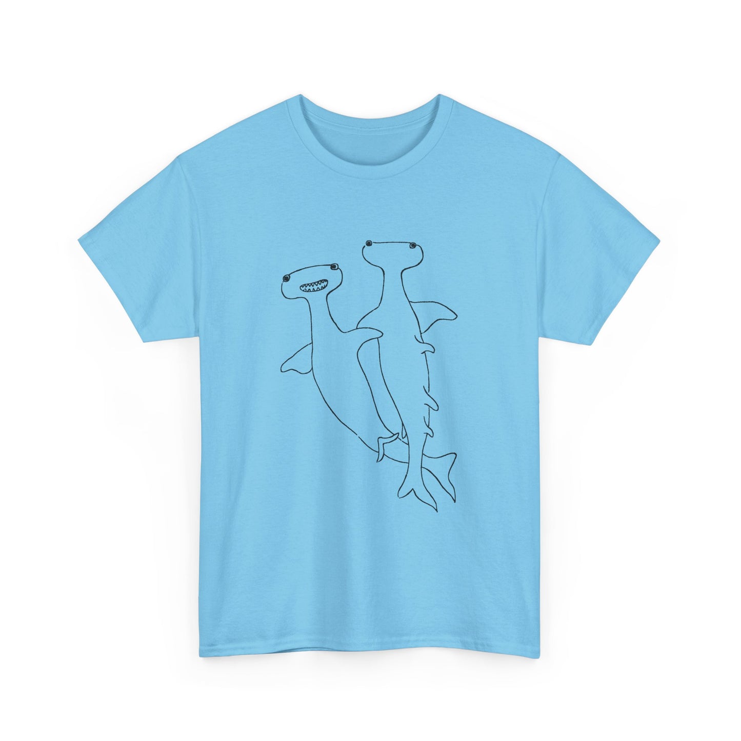 1735 a pair of hammerhead sharks edo period japanese illustration reproduction tshirt