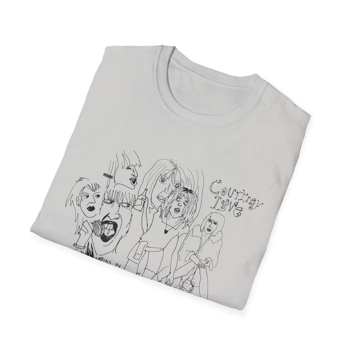 original drawing, courtney love collage tshirt