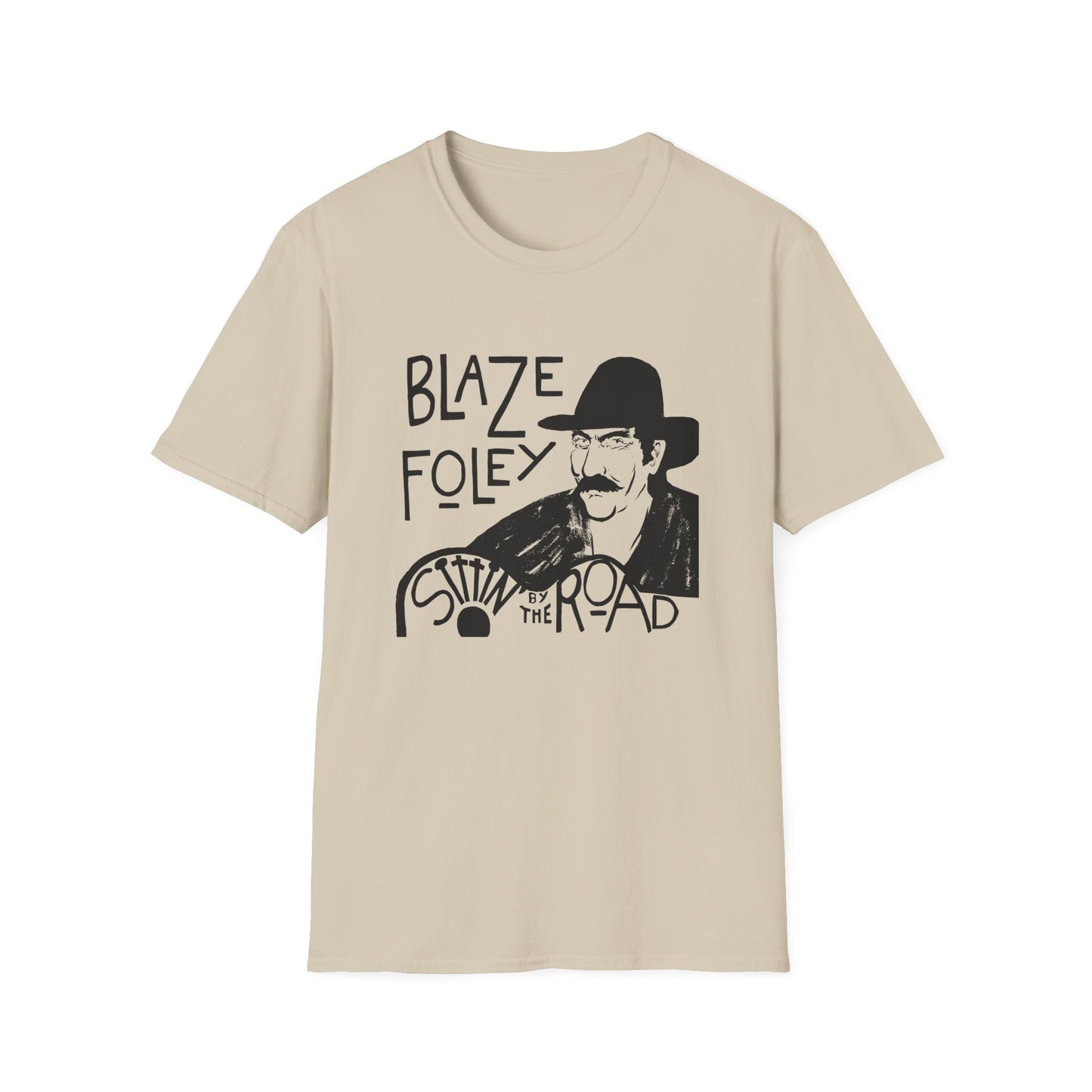 blaze foley sittin' by the road black stencil fan art tshirt