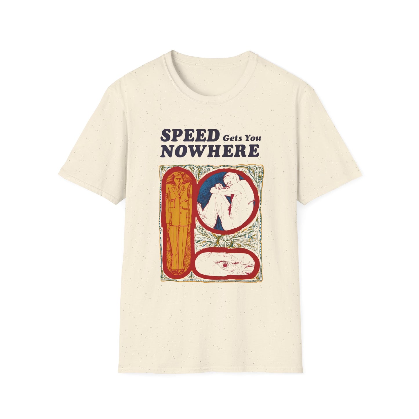 1970s anti drug campaign poster "speed gets you nowhere" tshirt