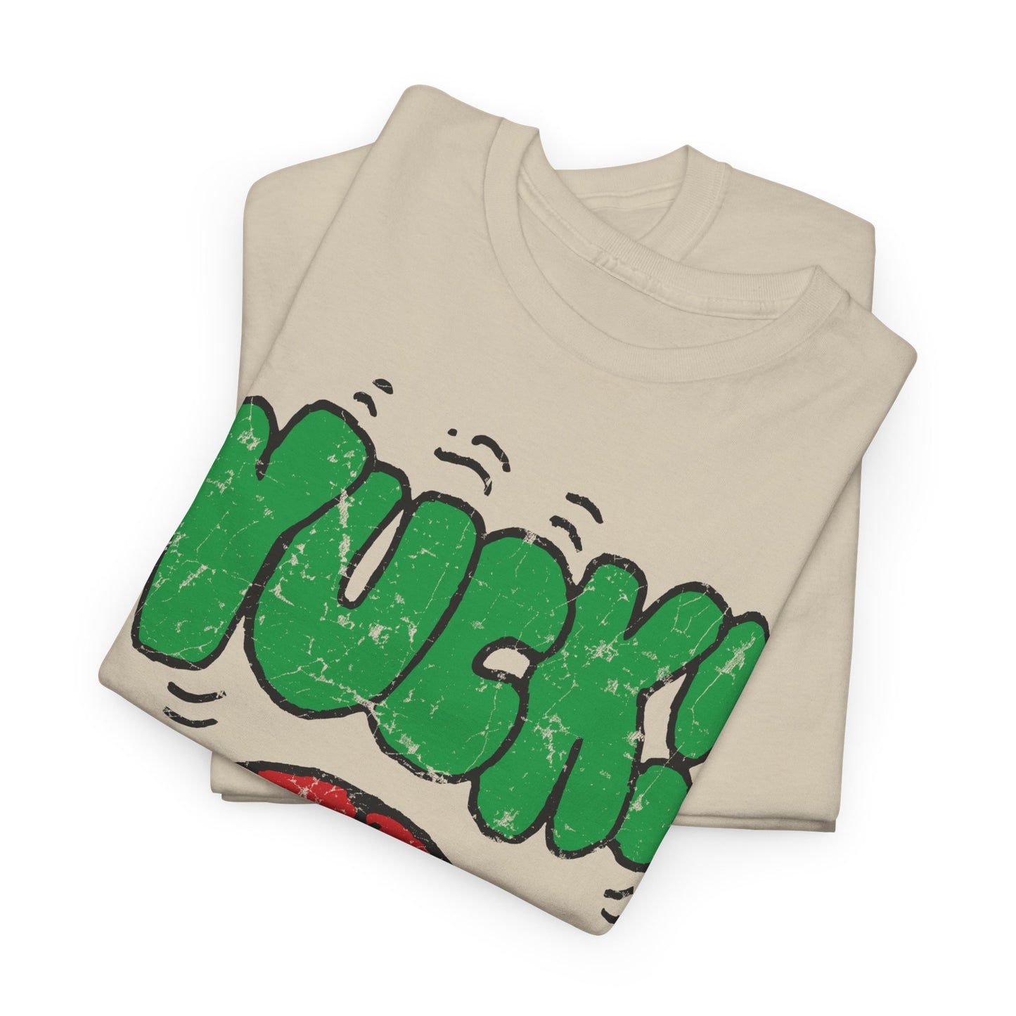 1980s vintage kelloggs cereal stamp yuck! distressed graphic reproduction tshirt