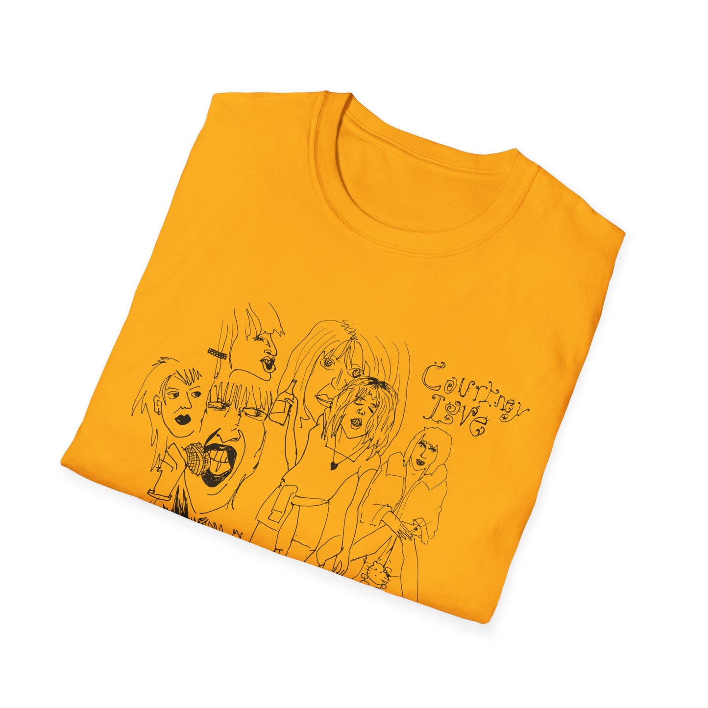 original drawing, courtney love collage tshirt