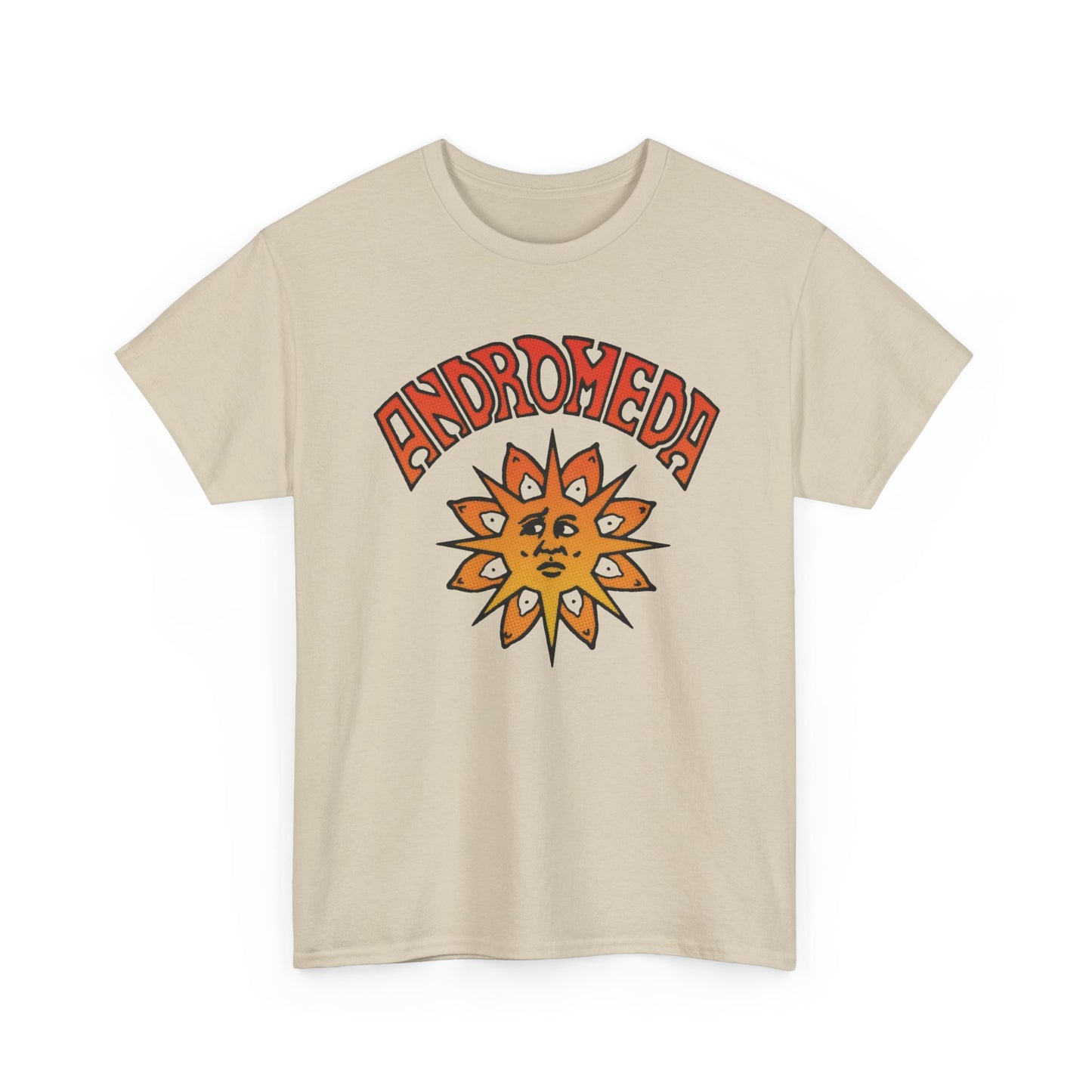 1960s english psychedelic rock band andromeda orange variant tshirt