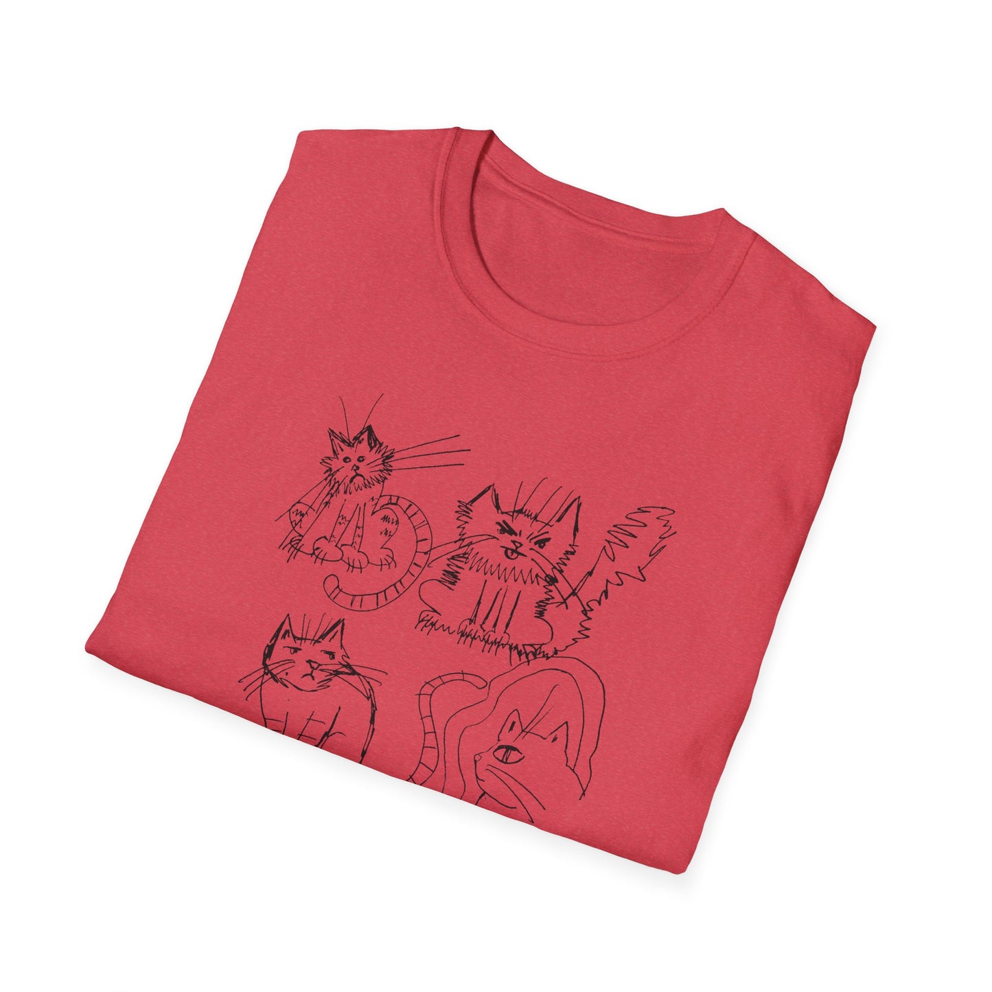 original drawing seven cats tshirt
