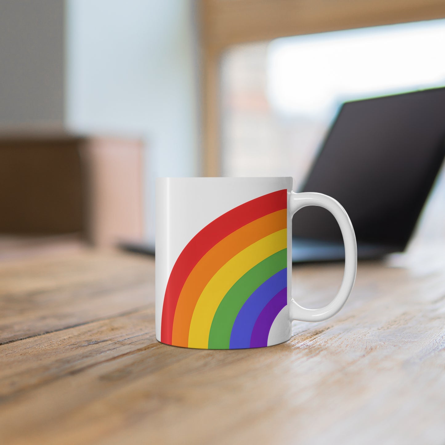 vintage inspired rainbow mug