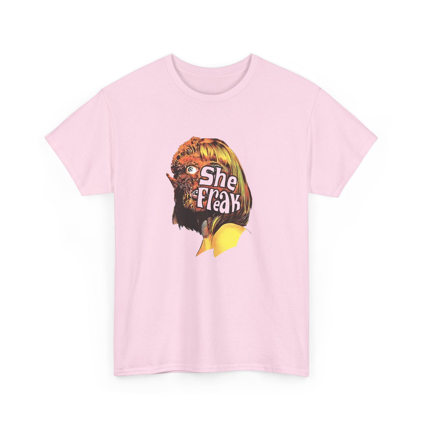 ships from canada she freak 1967 exploitation horror film comic halftone style tshirt