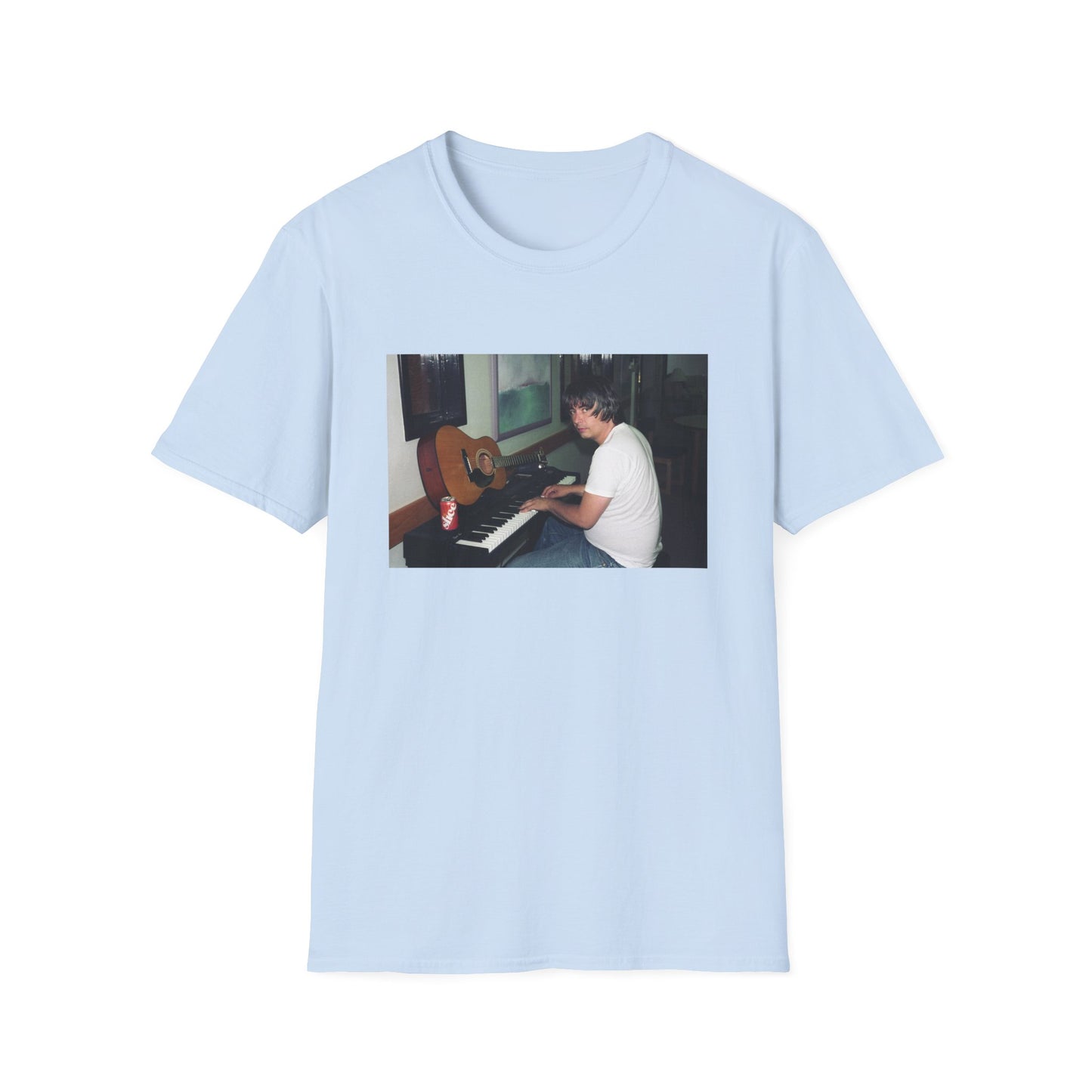 daniel johnston playing piano tshirt