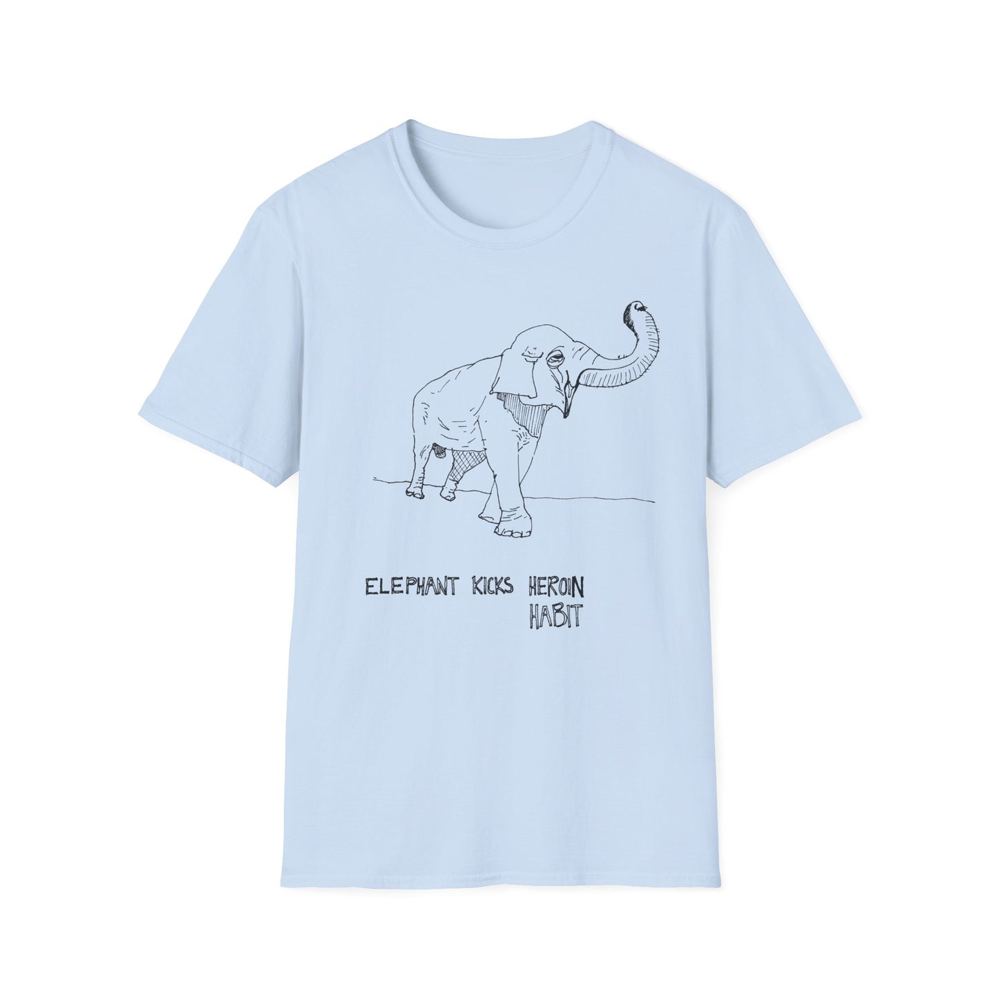 original drawing elephant kicks heroin habit reference to xiguang the elephant tshirt