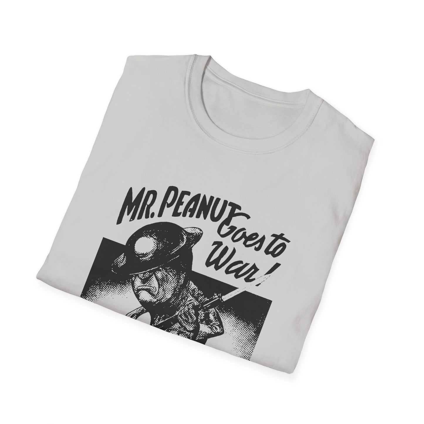 mr. peanut goes to war! vintage world war propaganda poster reproduction tshirt