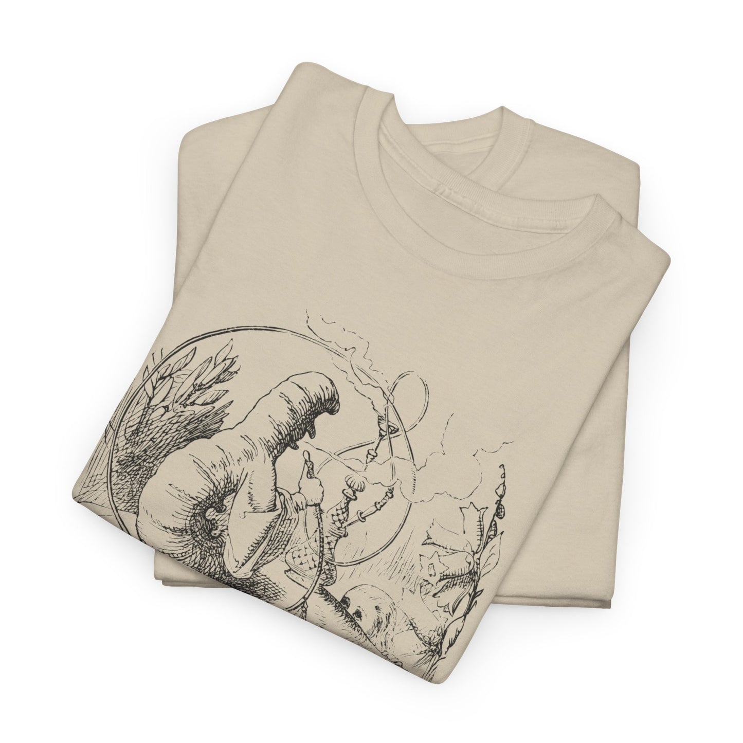 1865 alice's adventures in wonderland illustration by john tennial caterpillar tshirt