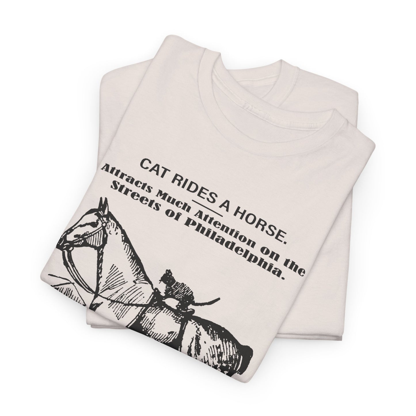 1898 cat named waffles rides horse news article drawing reproduction tshirt