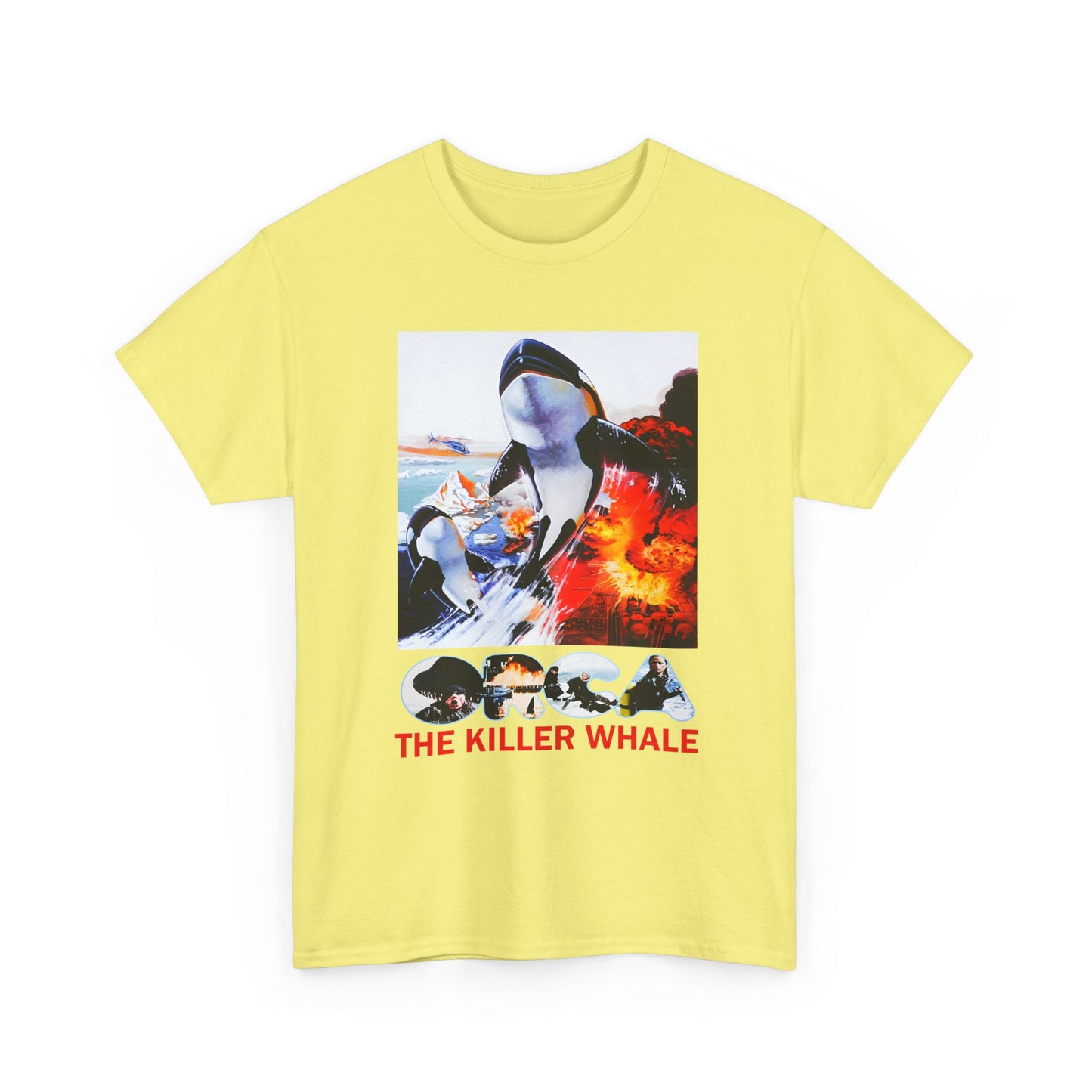 1977 orca the killer whale japanese movie poster custom edit with english title tshirt