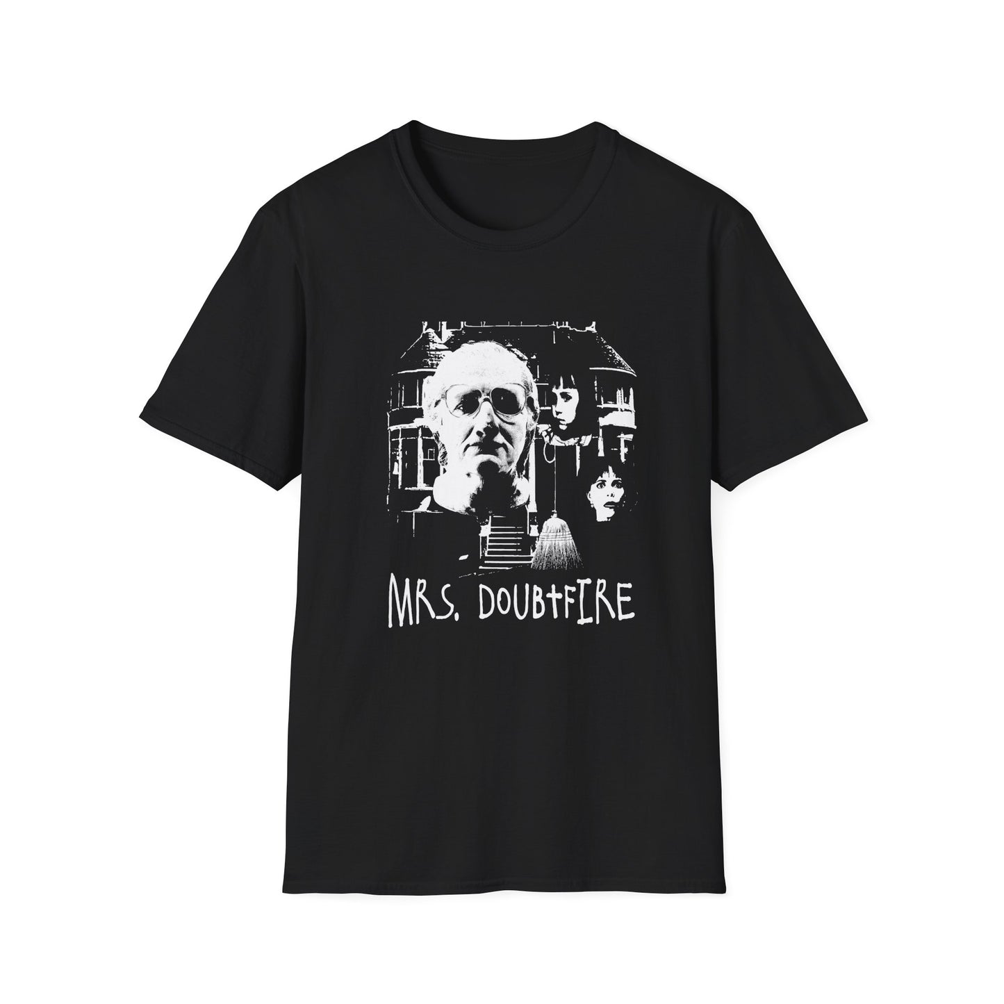 mrs. doubtfire fan art scary collage tshirt