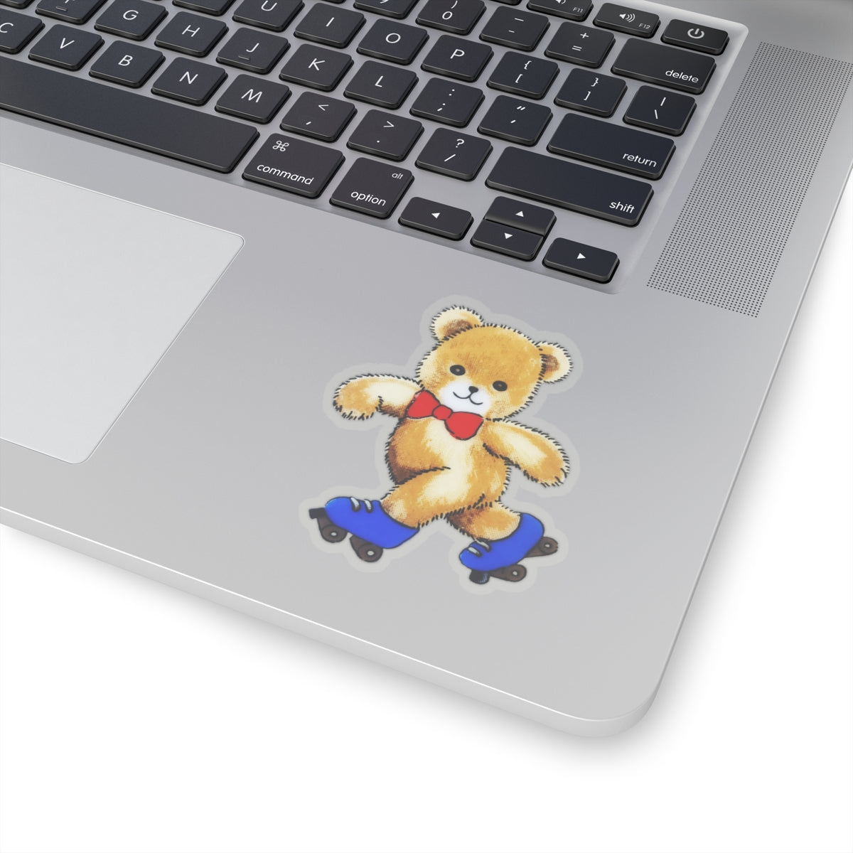 lovable rollerskating bear kiss-cut sticker