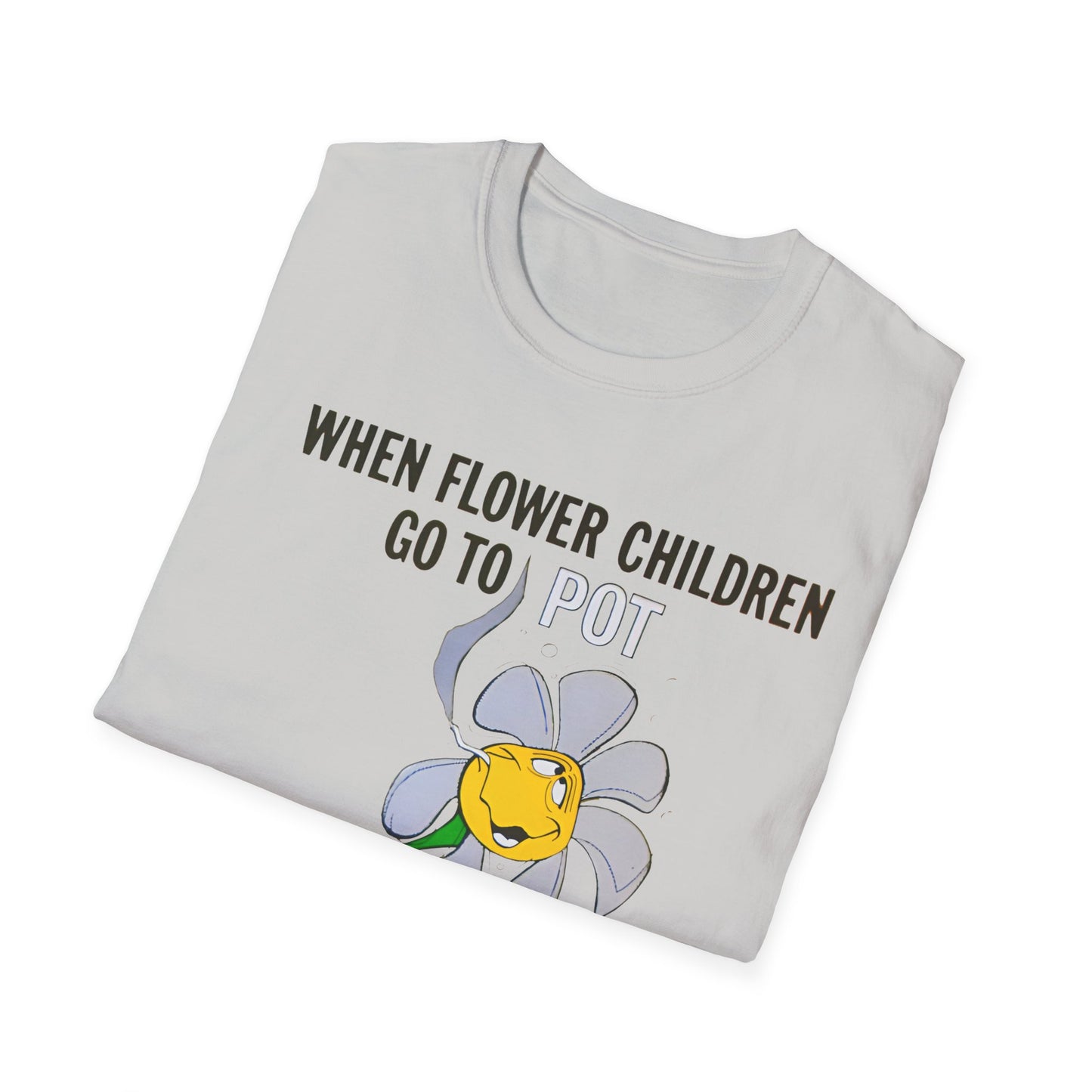 1960s/70s anti-drug poster tshirt "when flower children go to pot, they become blooming idiots?" by smartset smarteen s.o.s tshirt