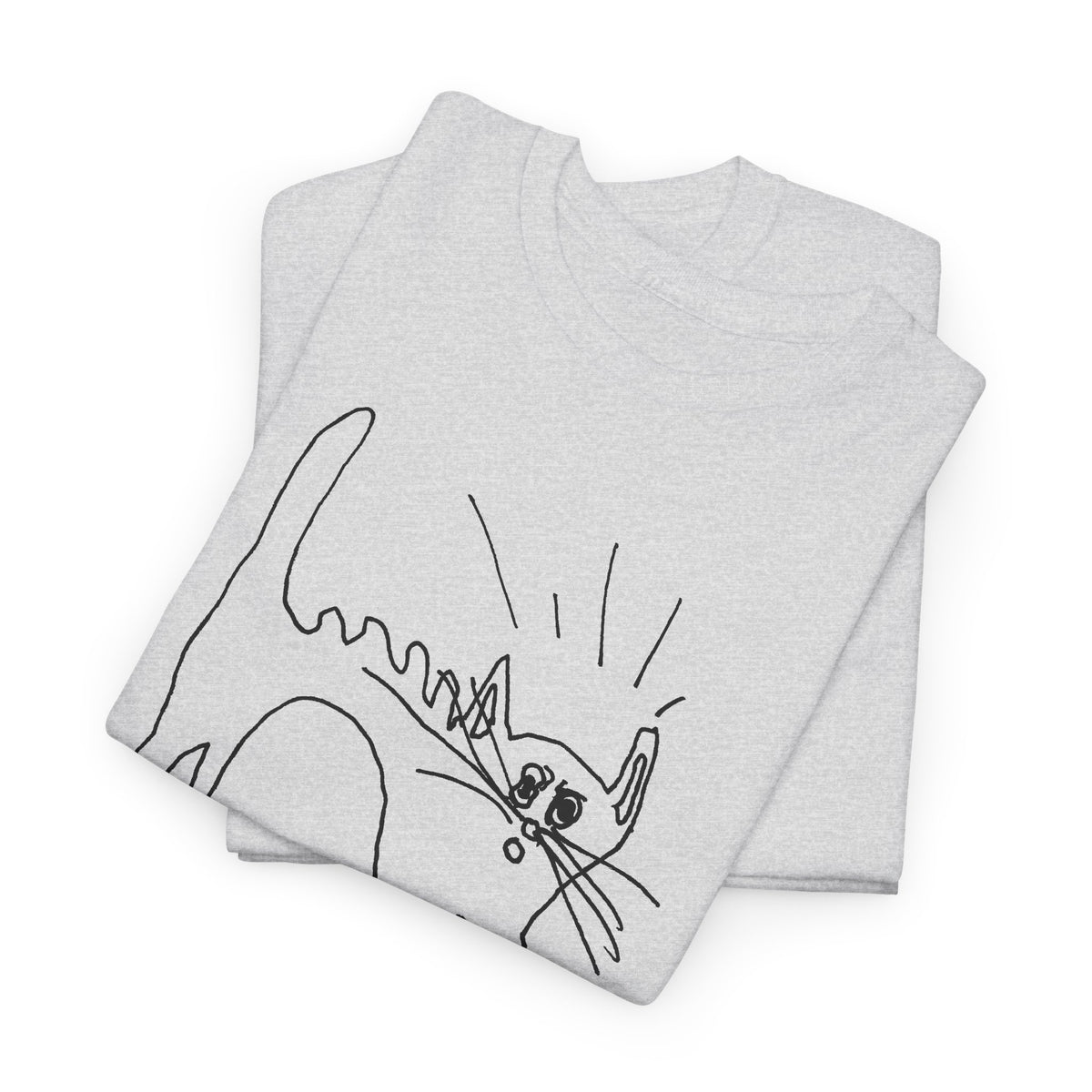 original drawing of a very spooked cat tshirt