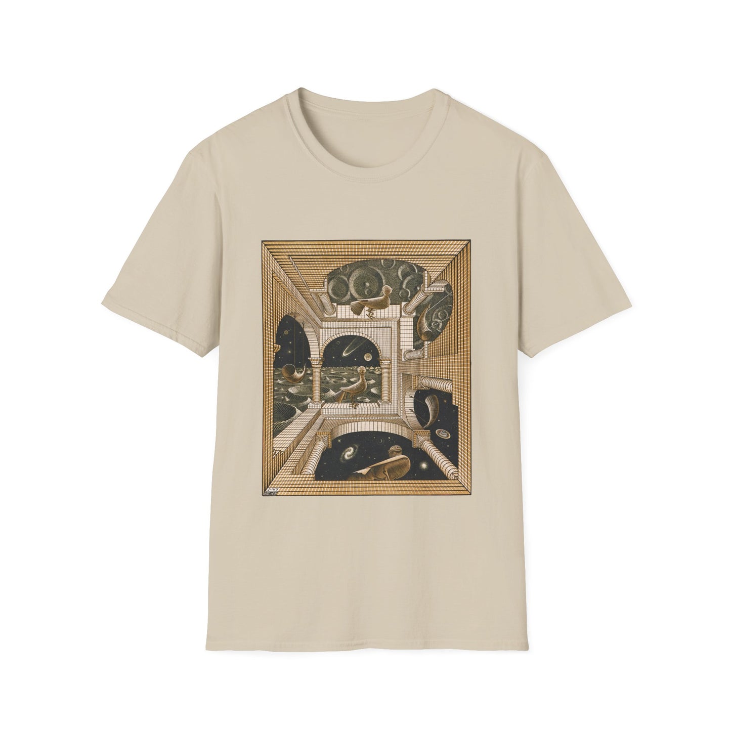 1947 m.c escher another world tshirt