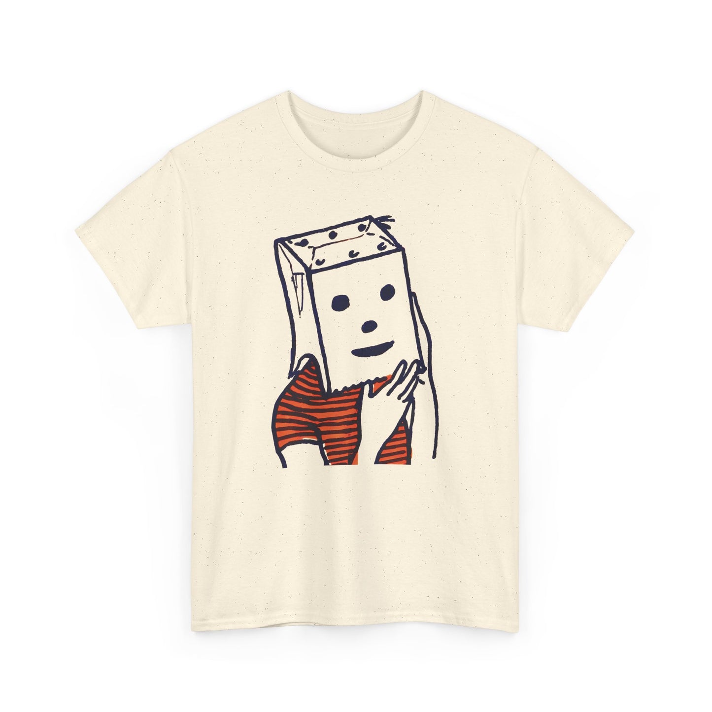 1950s magazine art paper bag halloween mask graphic tshirt