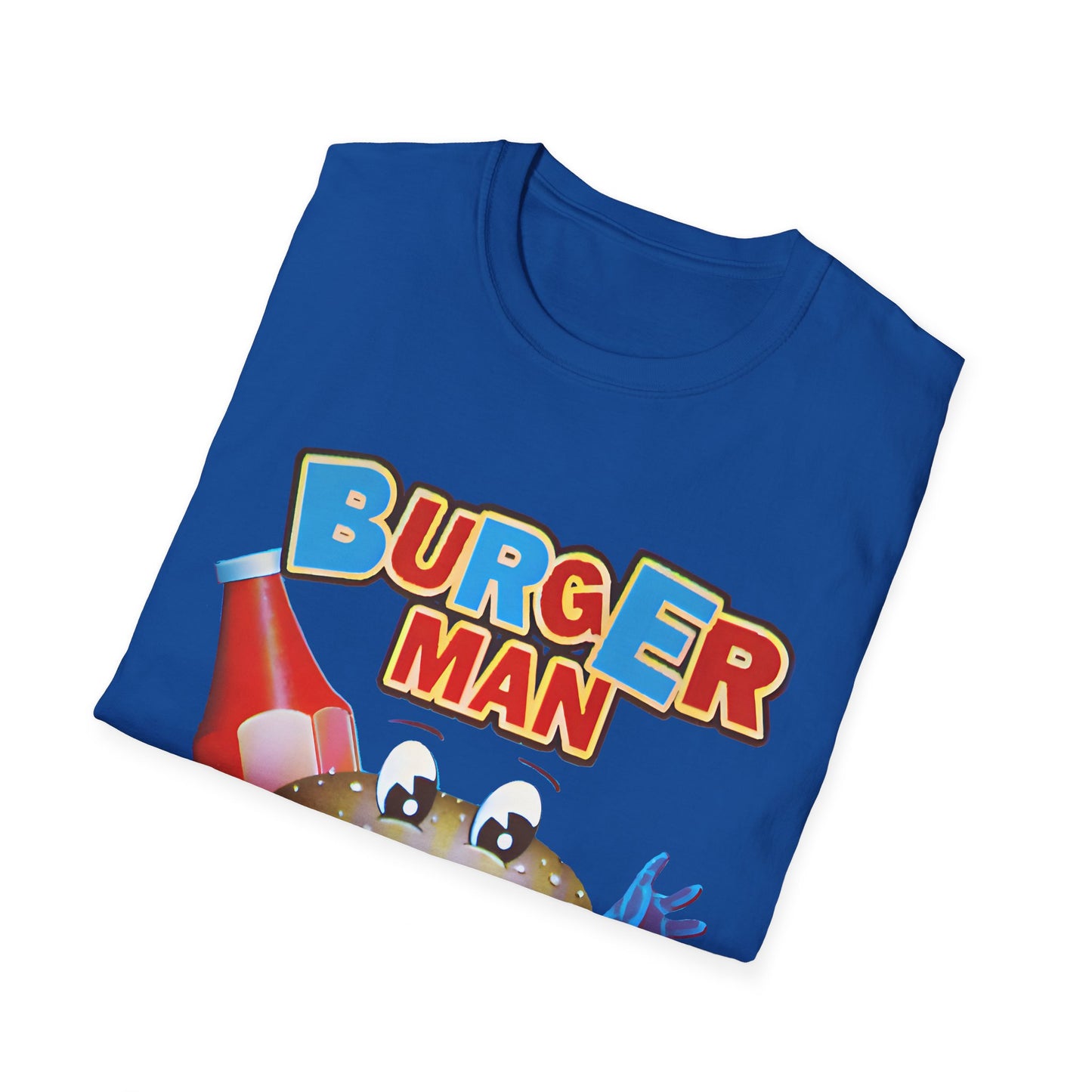 old video game burger man retro design reproduction tshirt