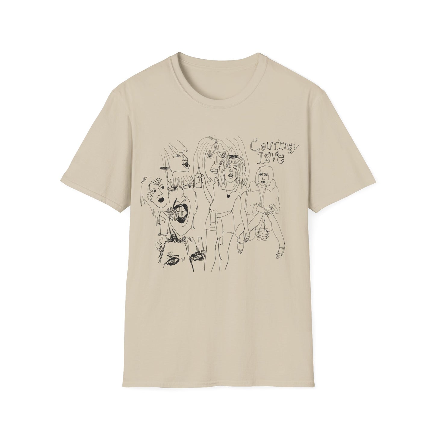 original drawing, courtney love collage tshirt