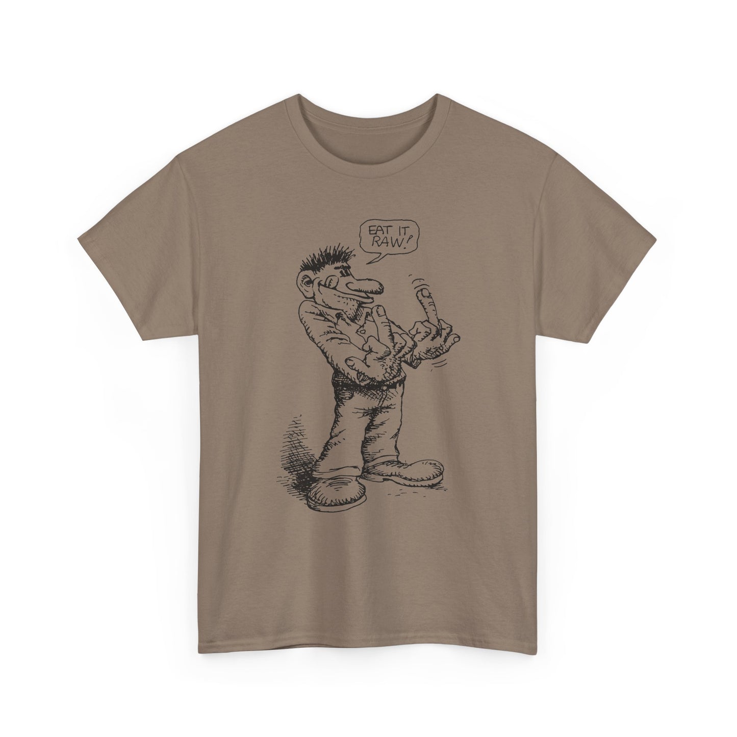 r. crumb eat it raw! double middle finger tshirt
