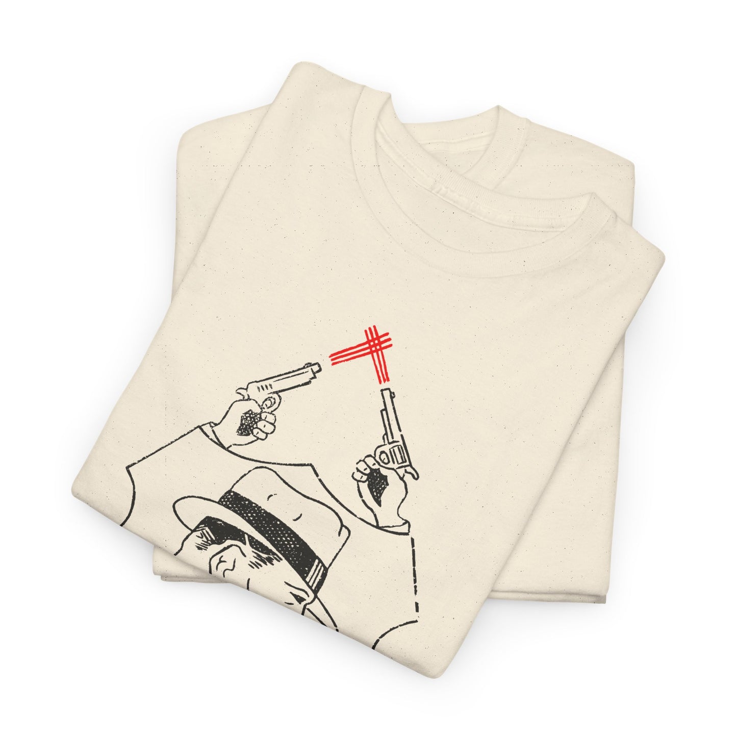 1950s dan dunn dueling guns comic strip transfer tshirt