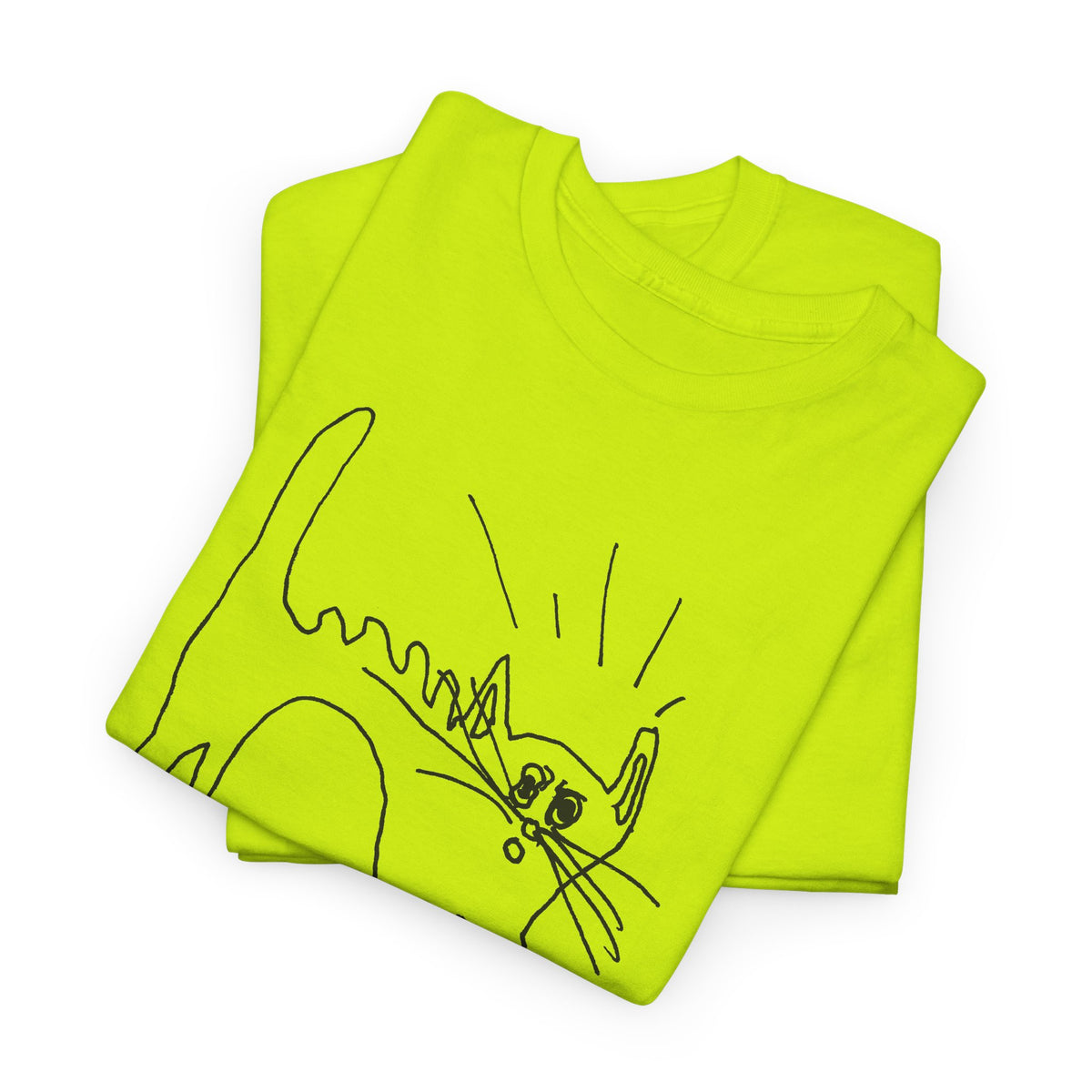 original drawing of a very spooked cat tshirt