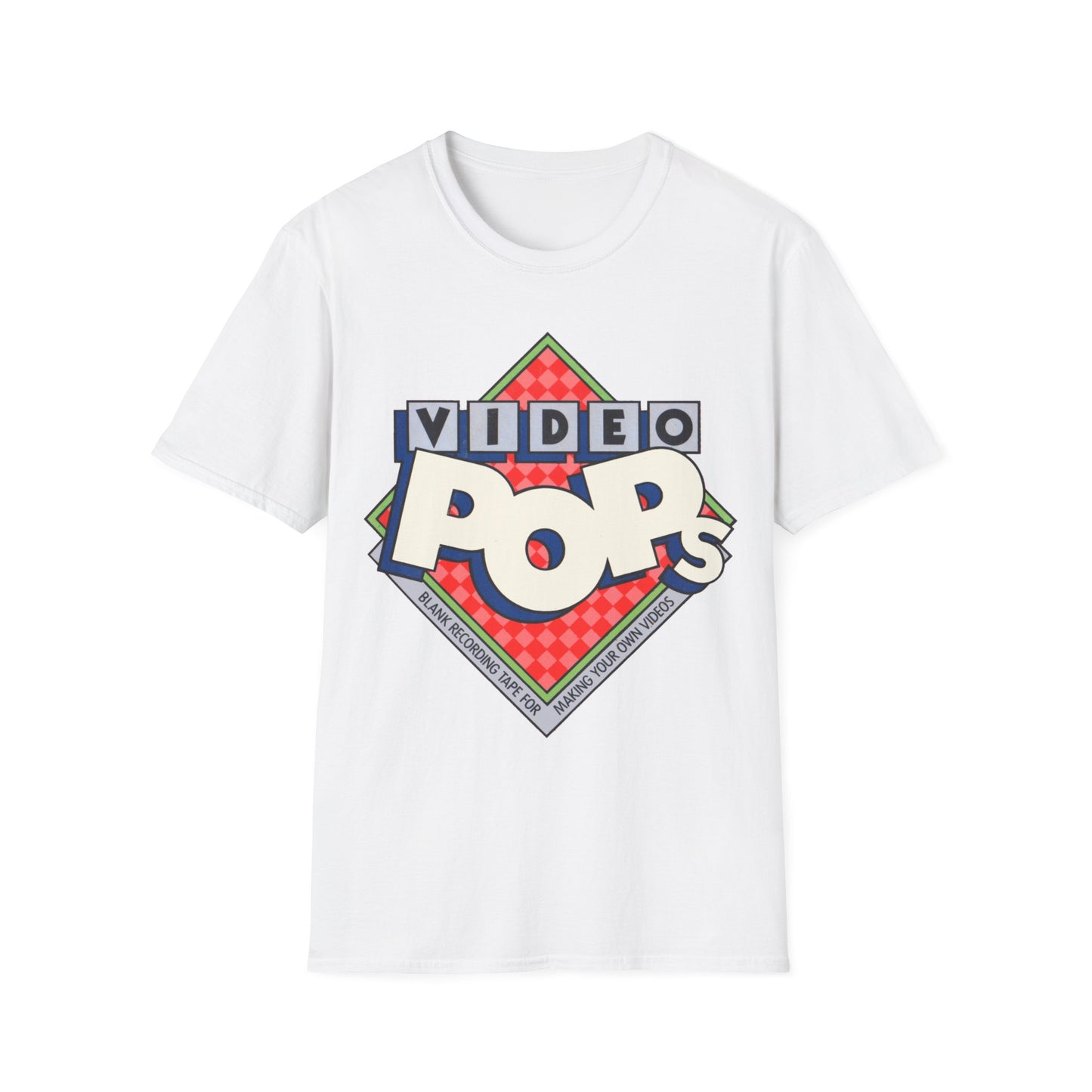 vintage video pops blank tape design tshirt