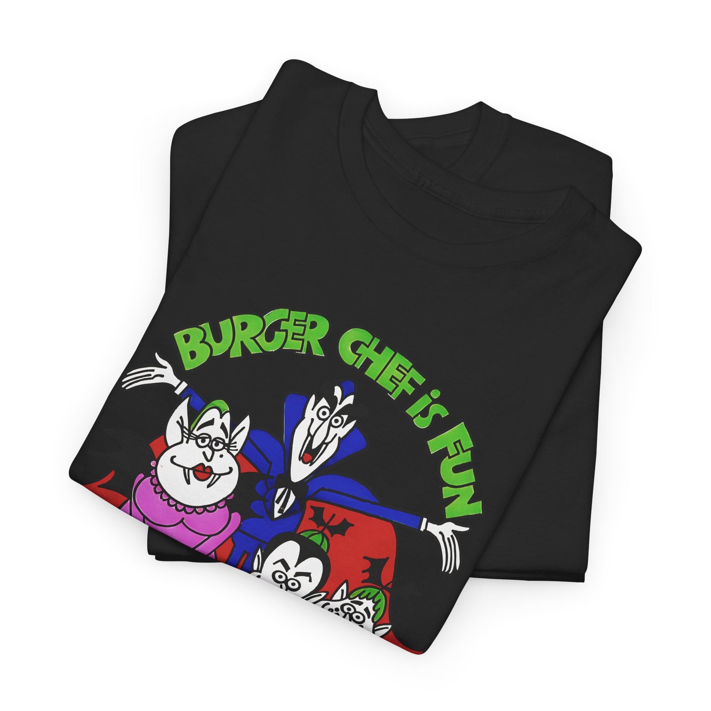 1970s burger chef is fun for the whole fangmily reproduction tshirt