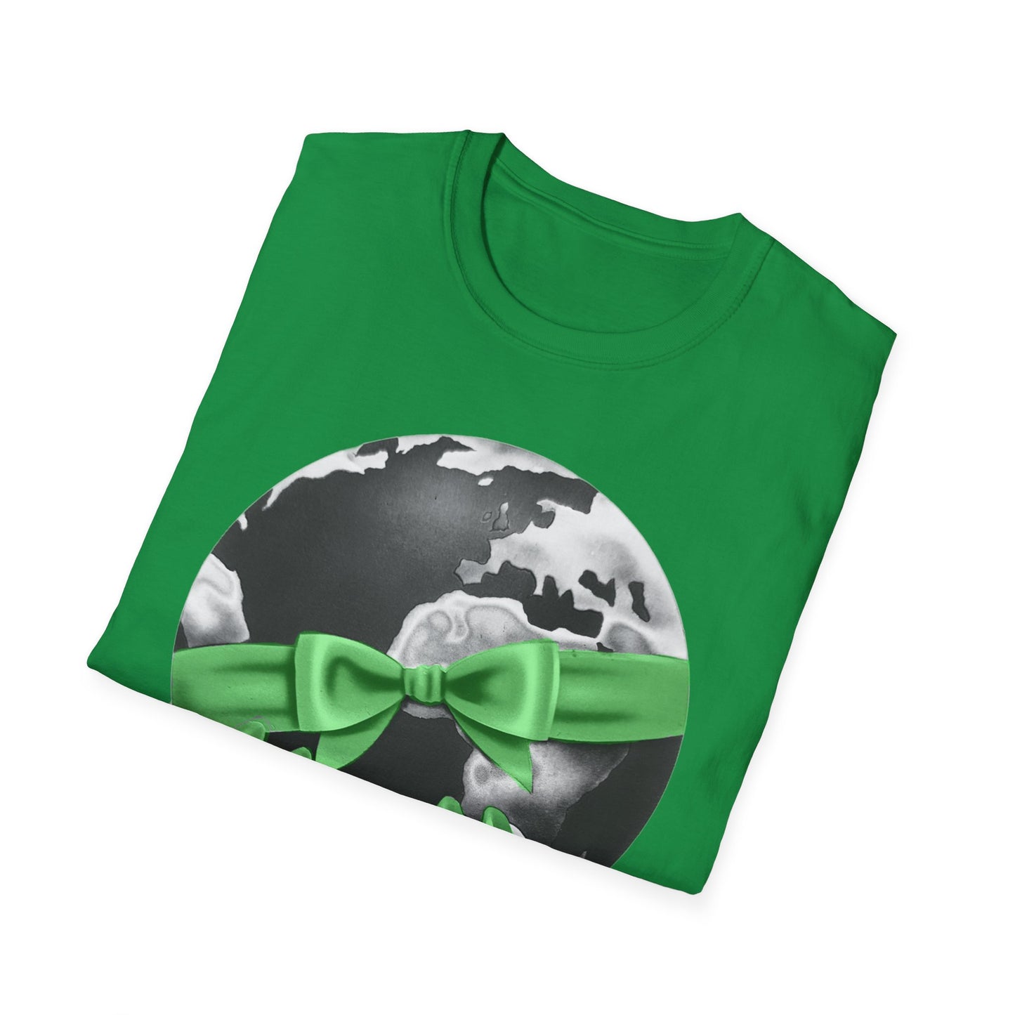 i'd give you the world 1980s graphic from a greeting card green nail version tshirt