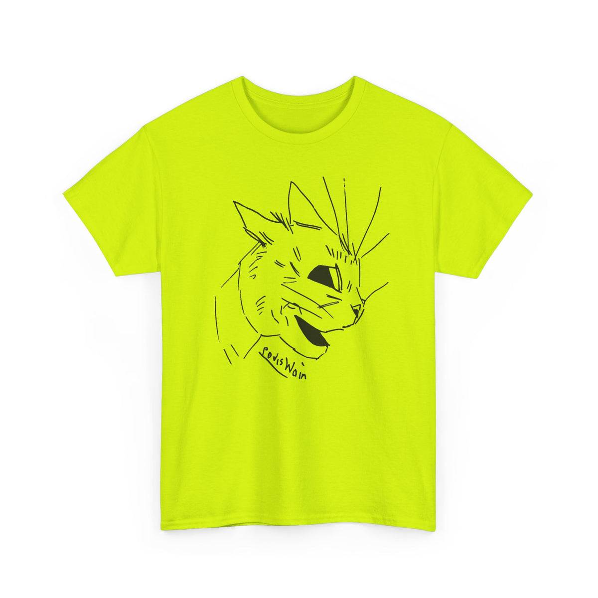 louis wain cubist style cat sketch tshirt