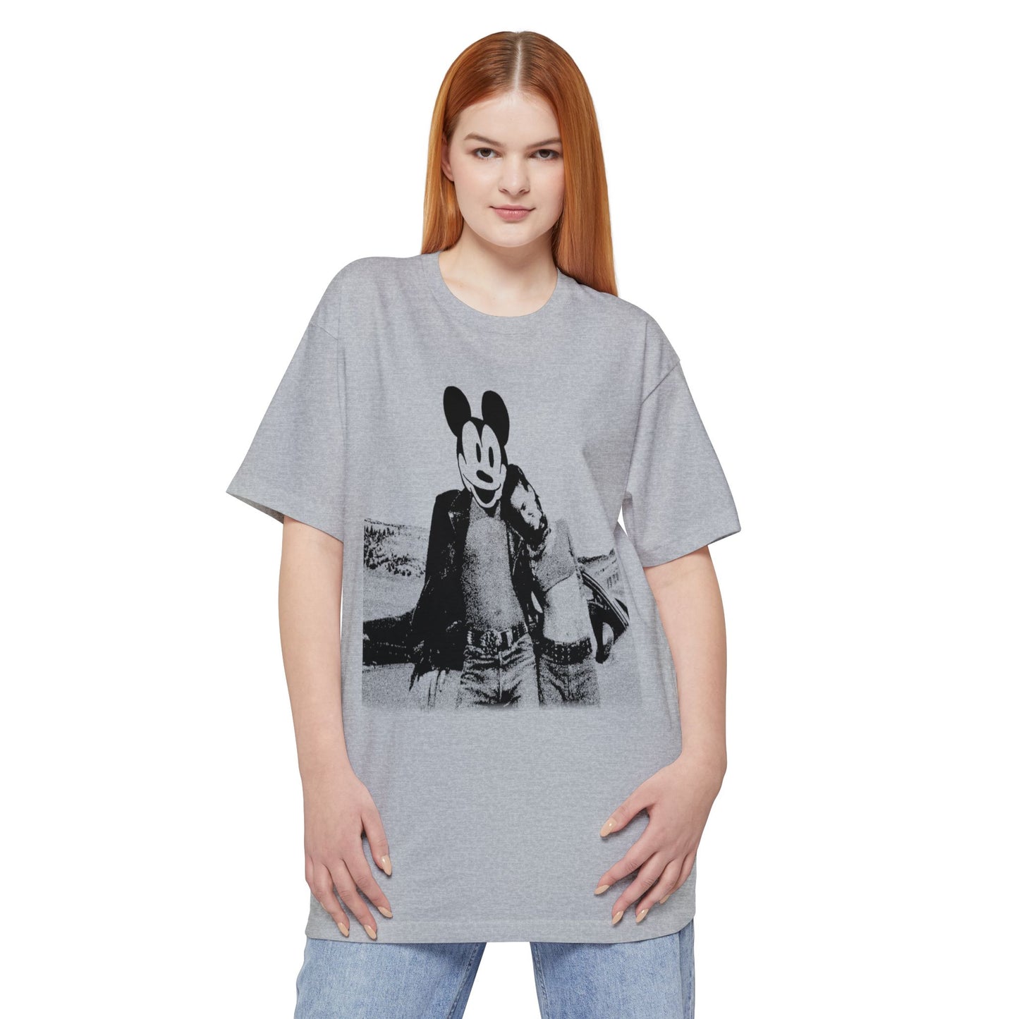 oversized steamboat mickey and mallory knox natural born killers parody unisex tall beefy tshirt