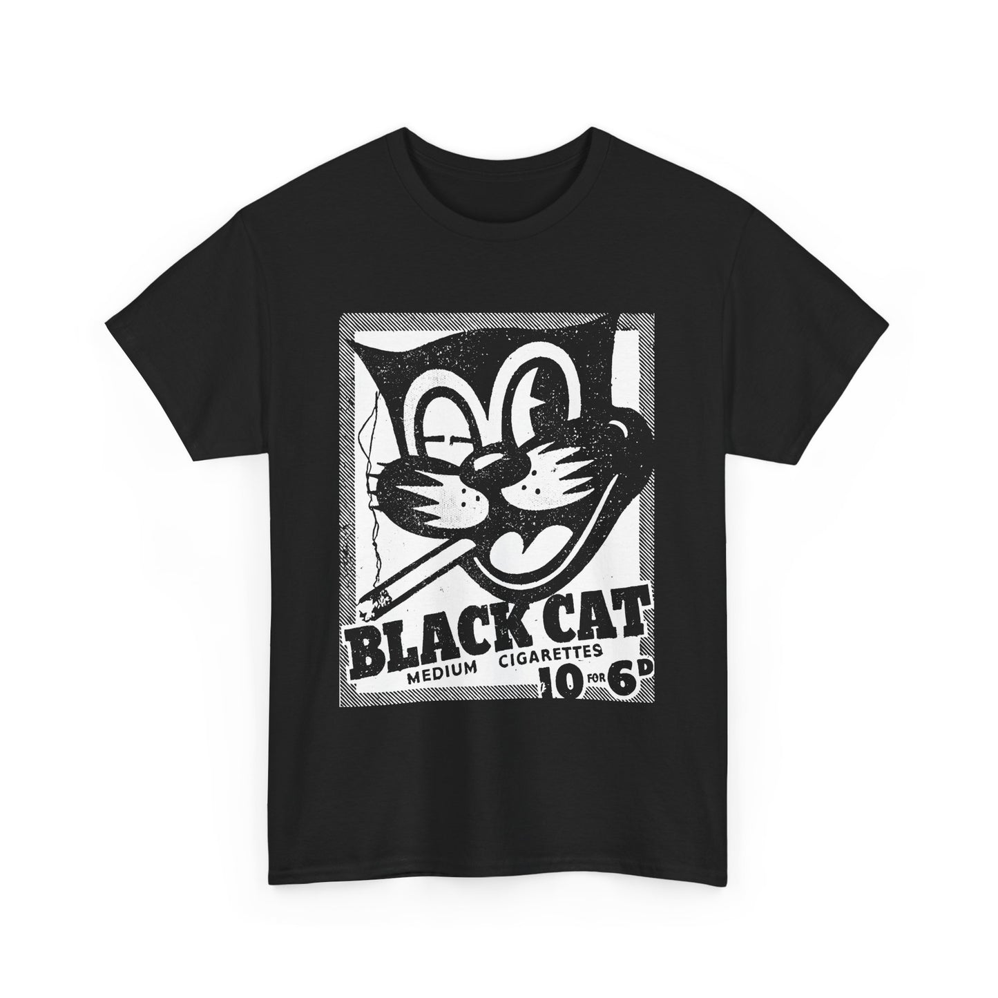 vintage black cat cigarettes advert reproduction stretched graphic tshirt