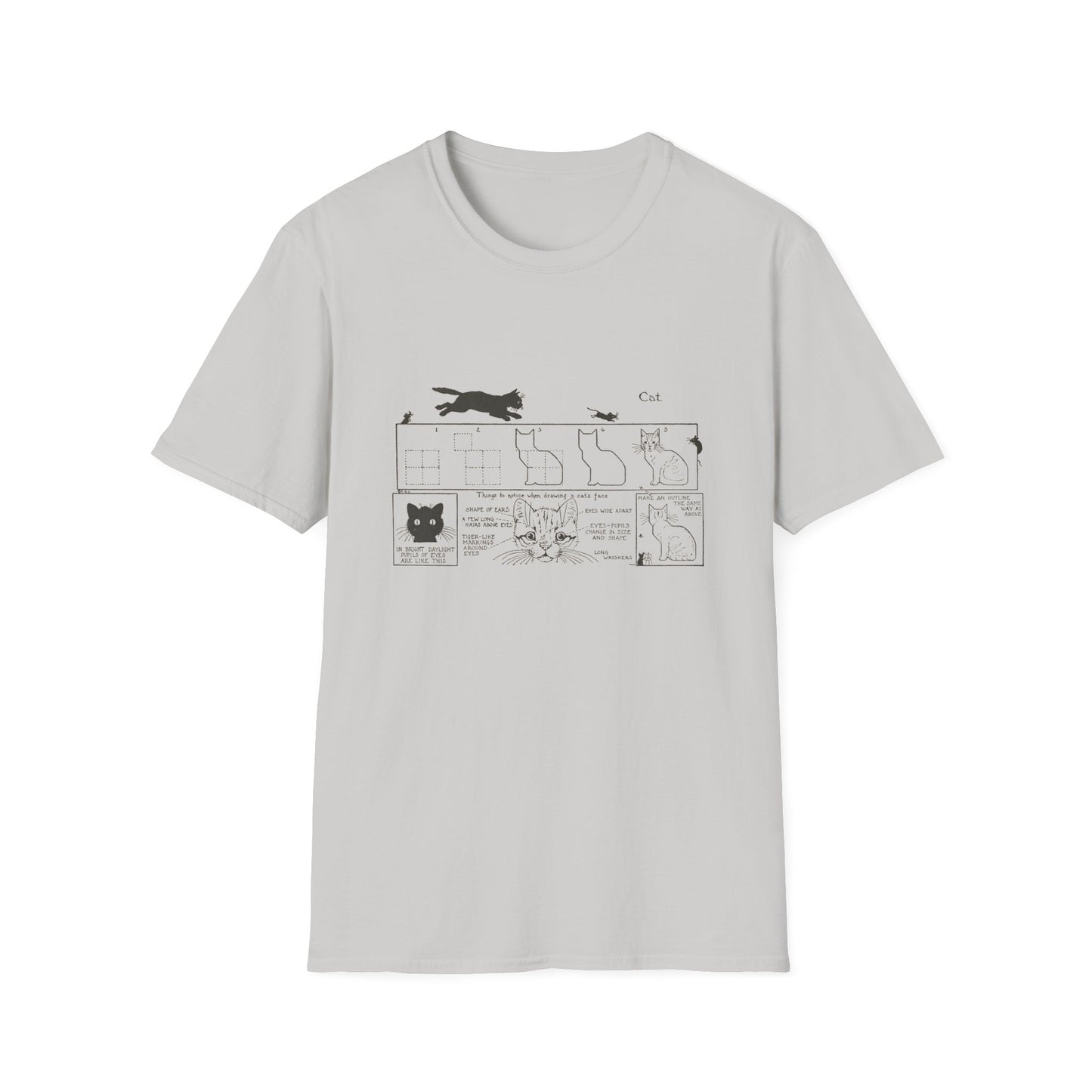 1913 book "what to draw and how to draw it" by edwin george lutz page 10 "cat" tshirt