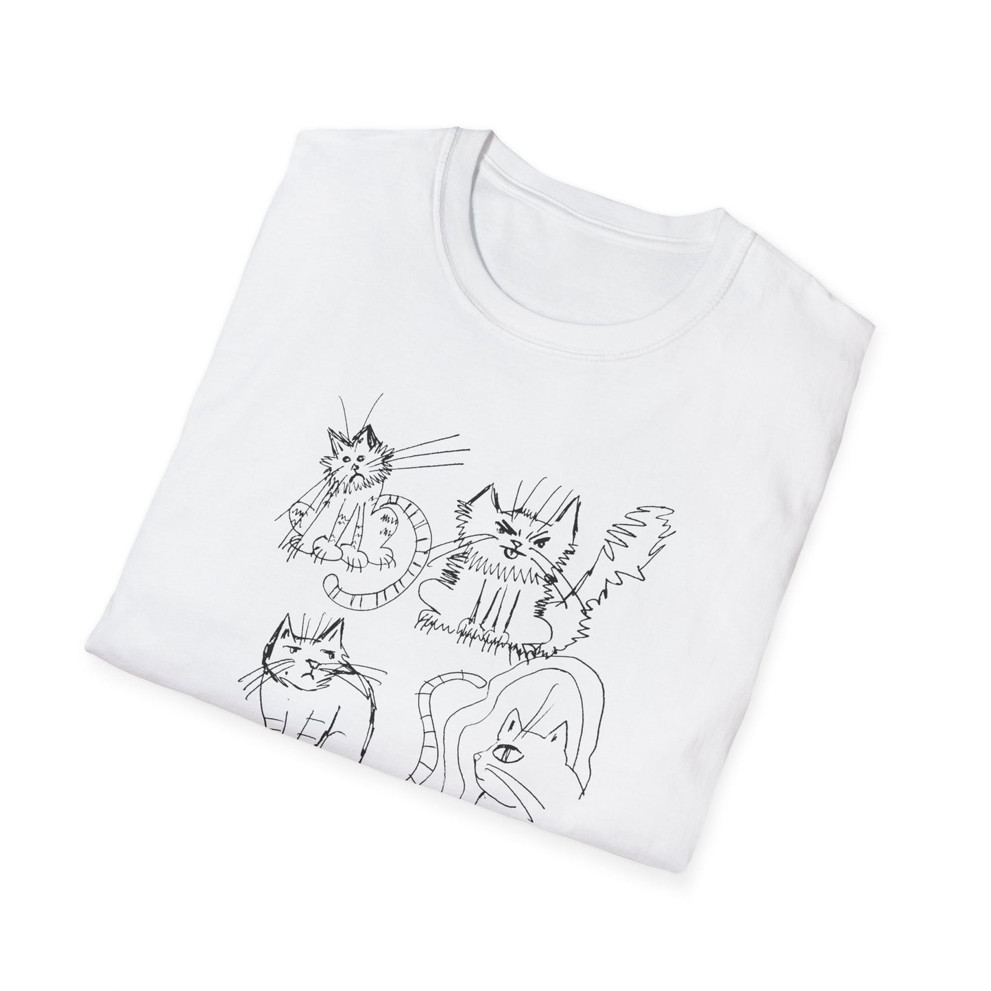 original drawing seven cats tshirt