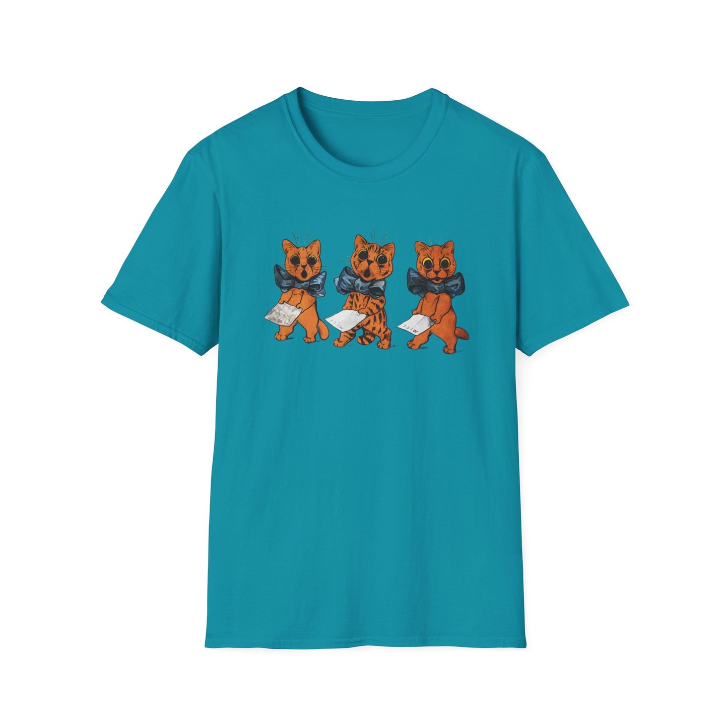 louis wain famous tenors colored lithograph reproduction tshirt