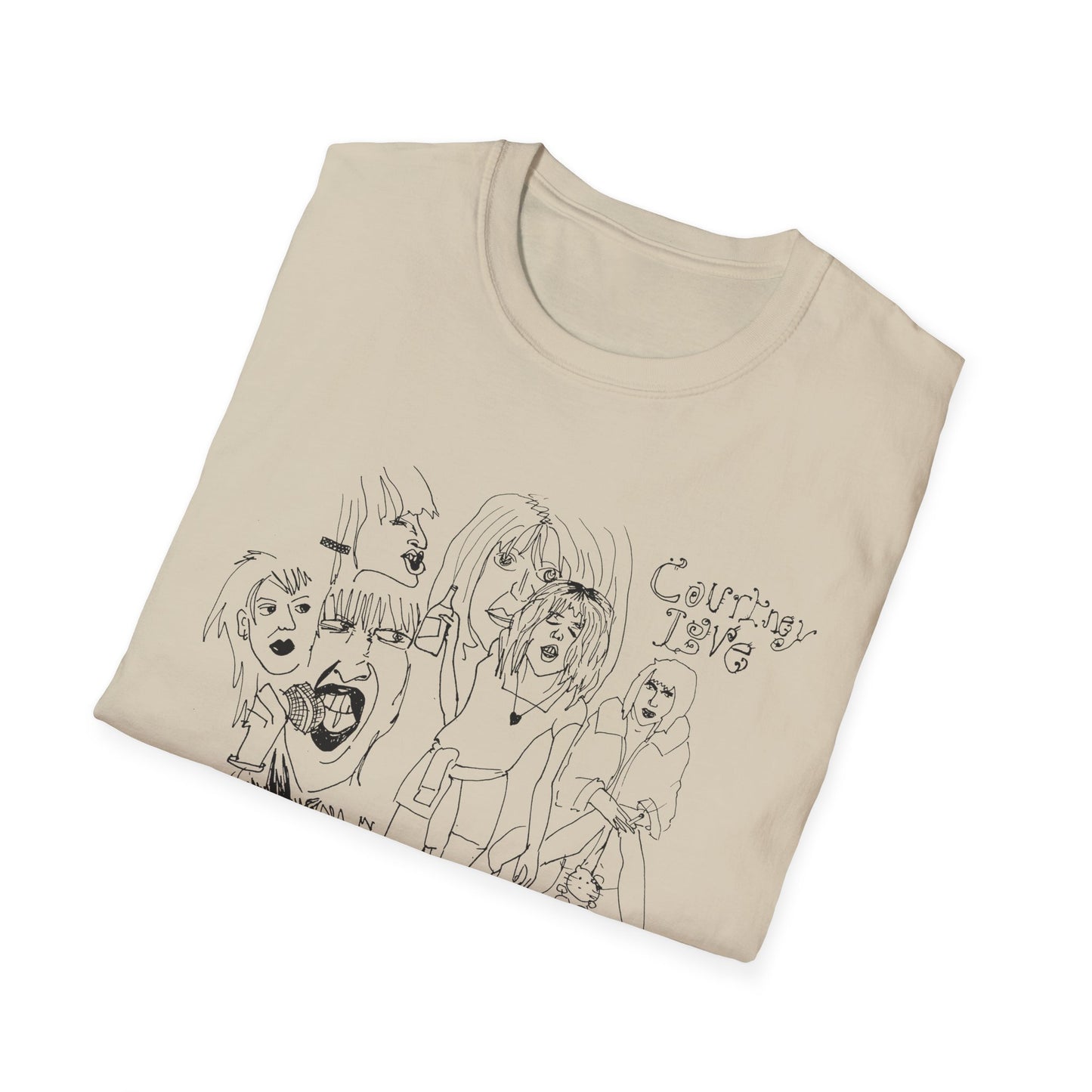original drawing, courtney love collage tshirt