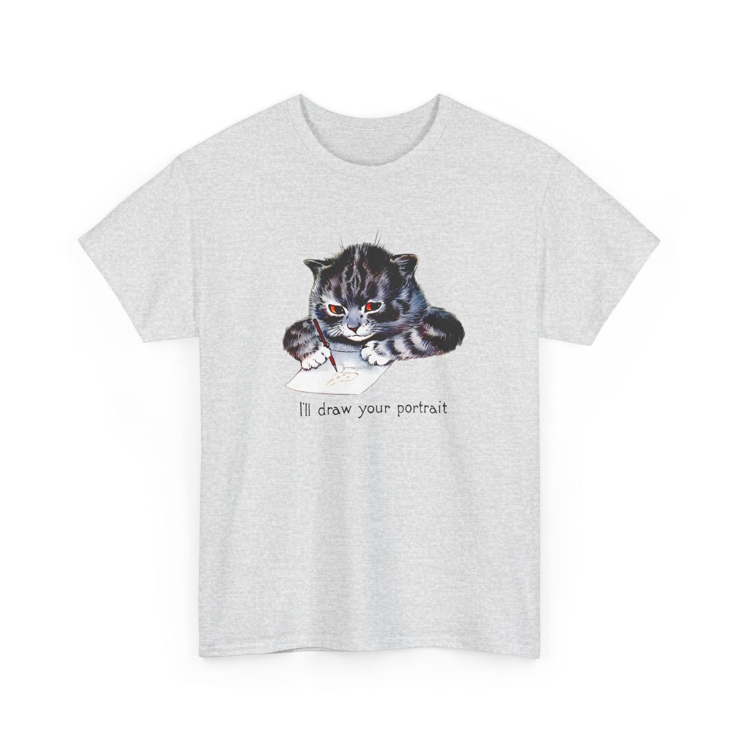 louis wain anthropomorphised cat painting i'll draw your portrait tshirt