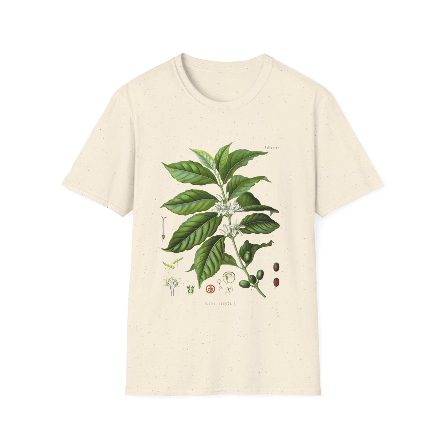 1887 botanical print from kohler's plants by hermann adolph kohler featuring coffea arabica tshirt