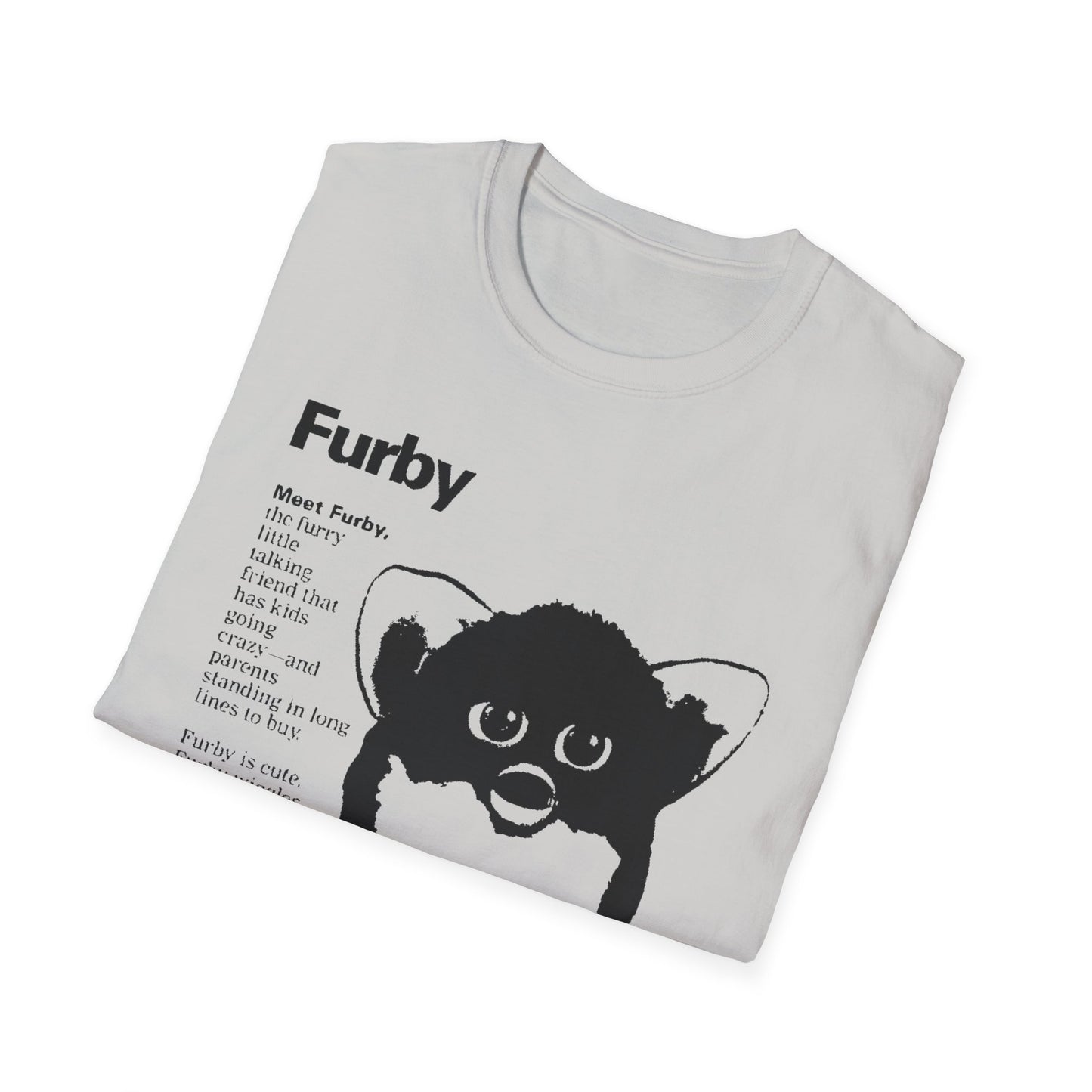 1990s furby advertisement meet furby fan art tshirt