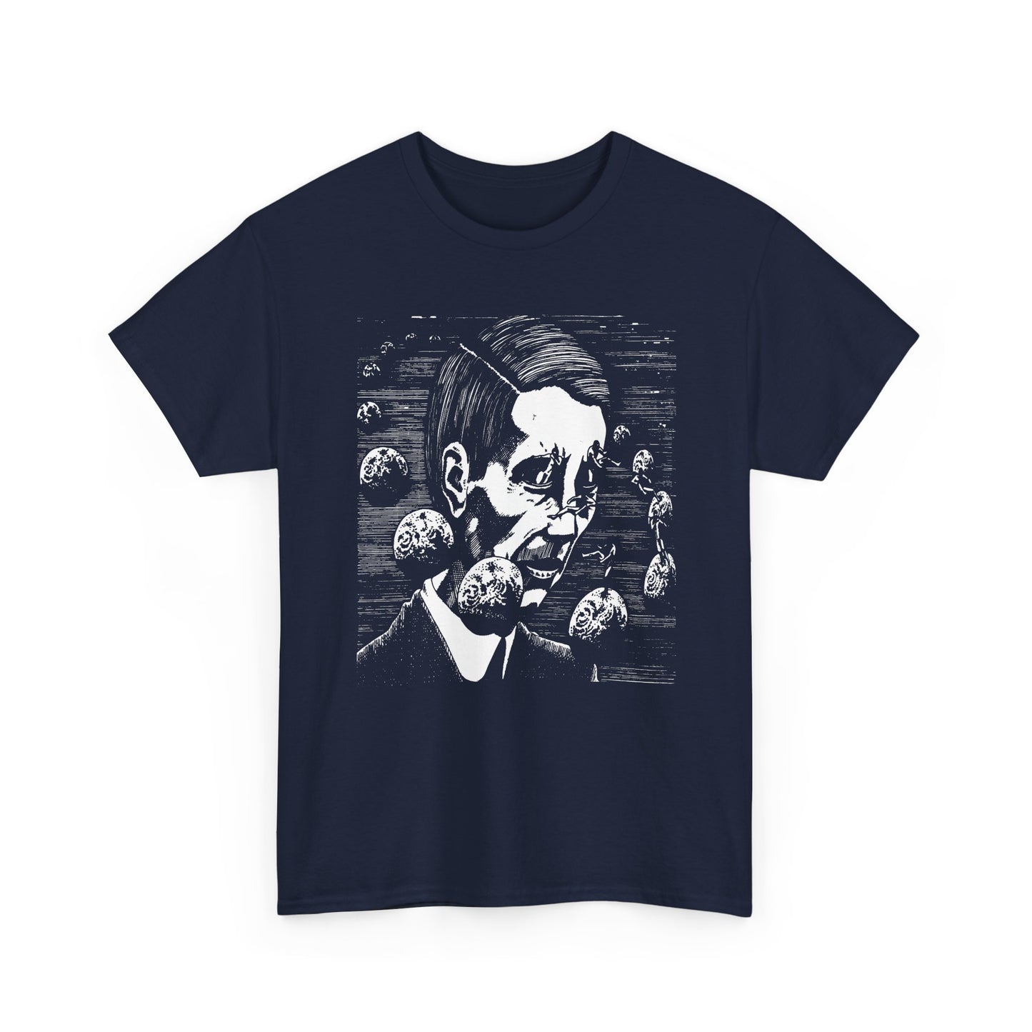 unknown sci fi illustration used in 1980 show poster for joy division reproduction tshirt