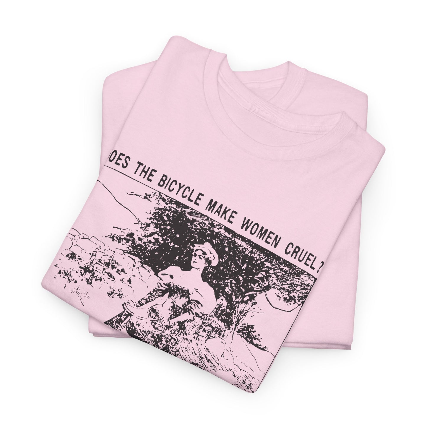 1897 cartoon does the bicycle make women cruel? reproduction tshirt