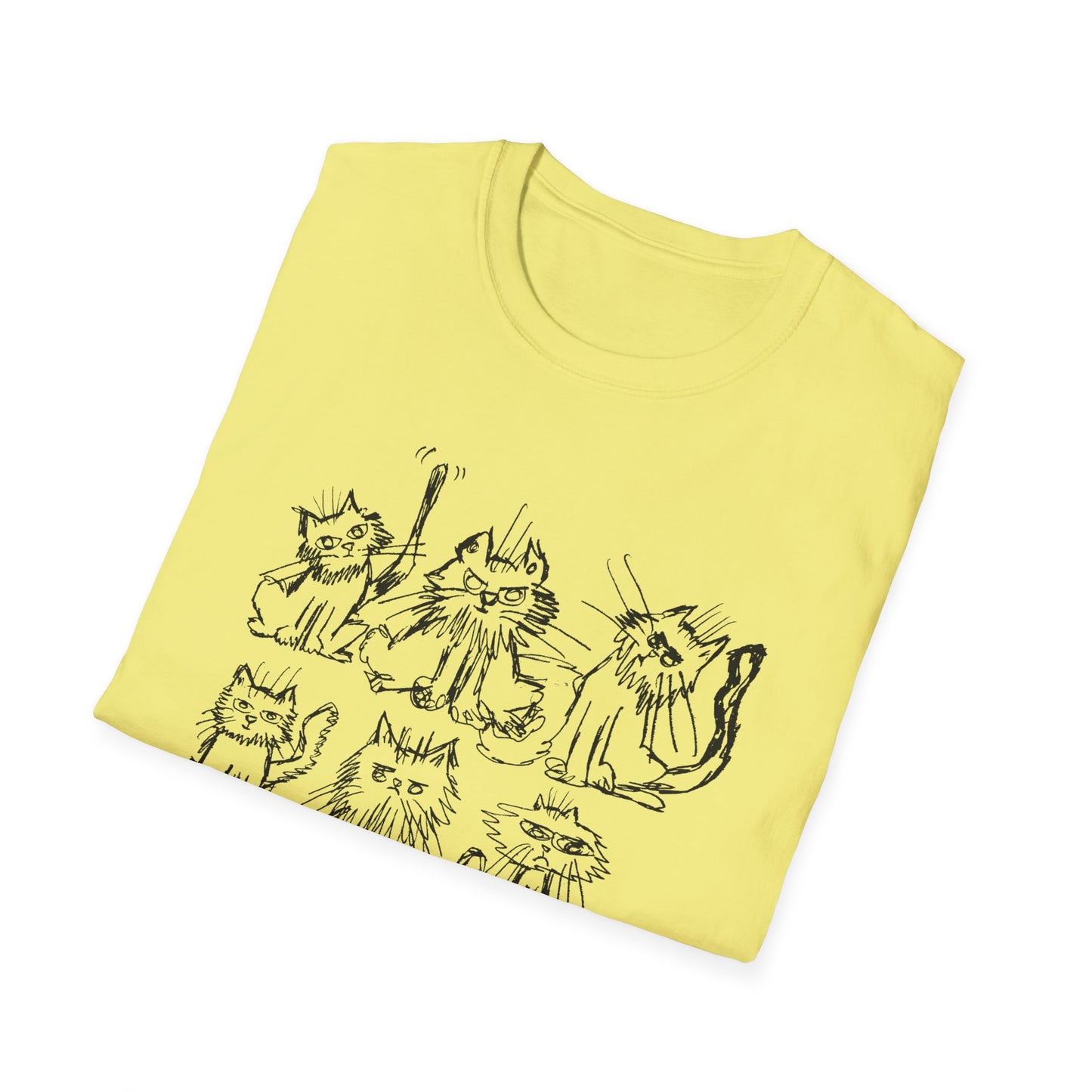 original drawing six cats tshirt