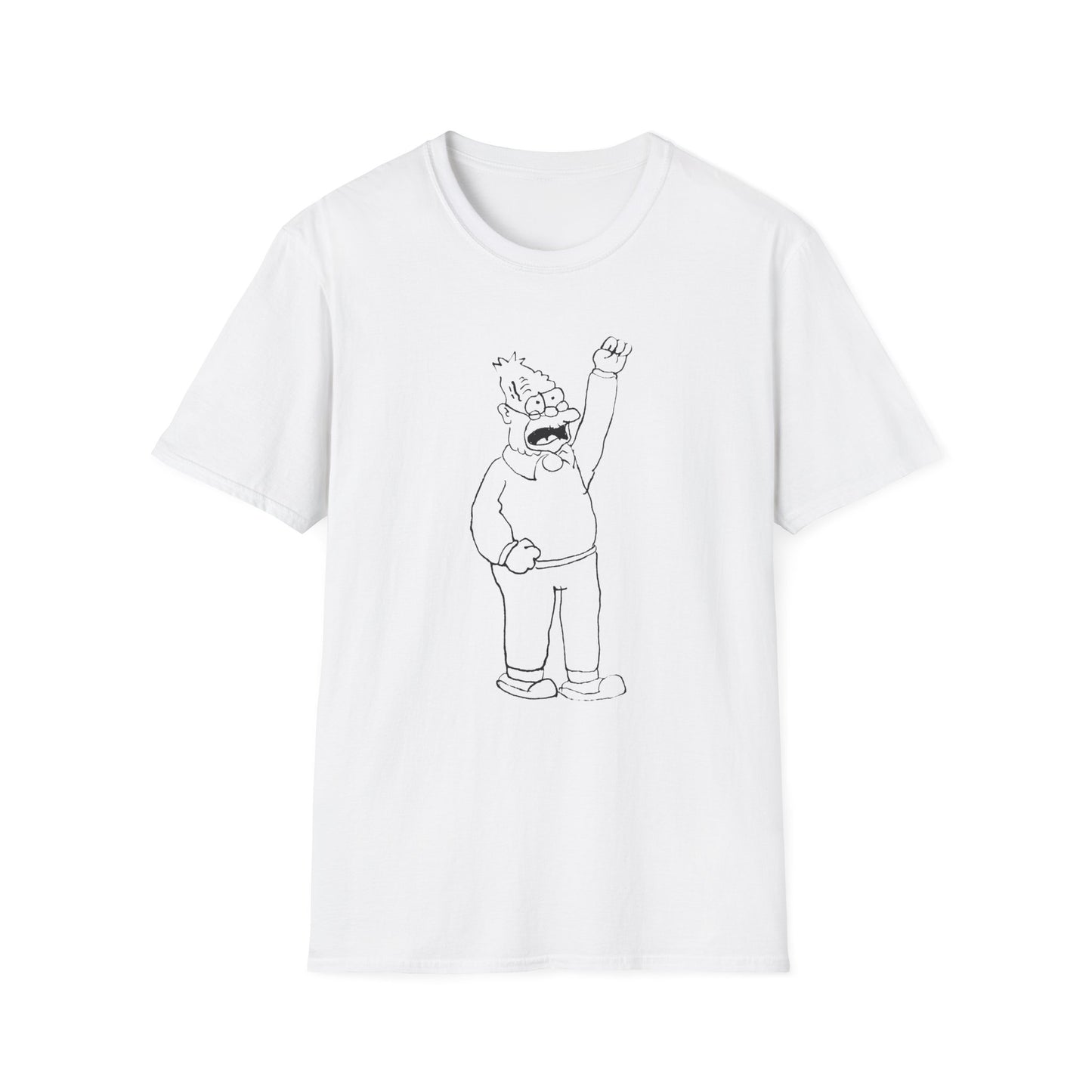 original sketch of grandpa simpson tshirt